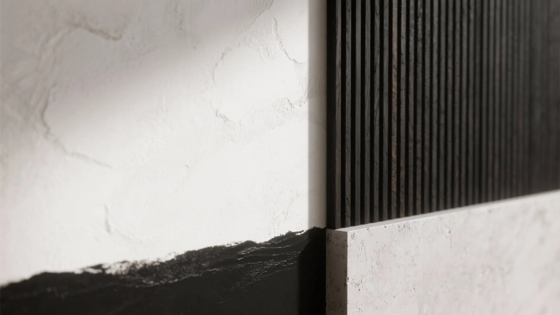 Textured Contrast: Limewash, Microcement, and Wood Slats