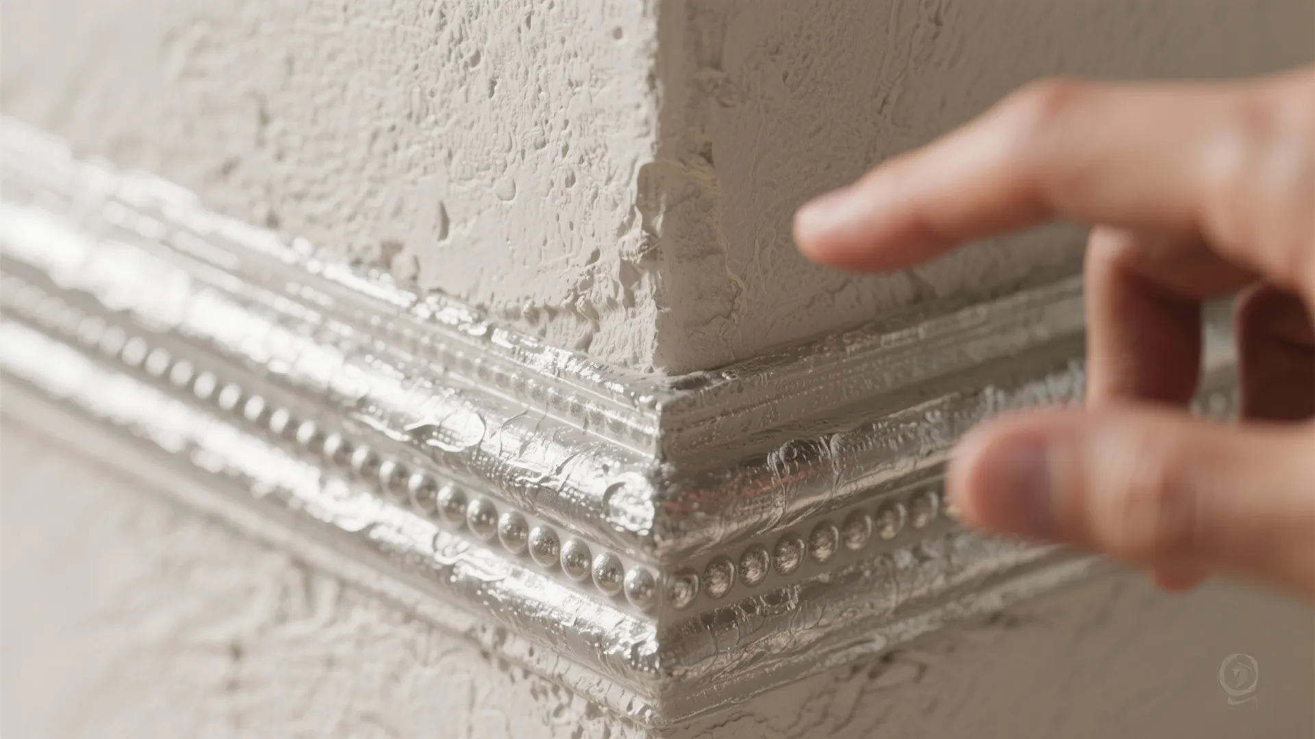 5. Textured Metallic Corners for Depth