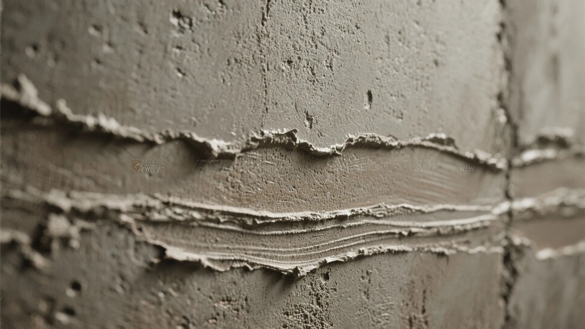 Close up of grey wall panel with textured rough finish and horizontal lines for interior