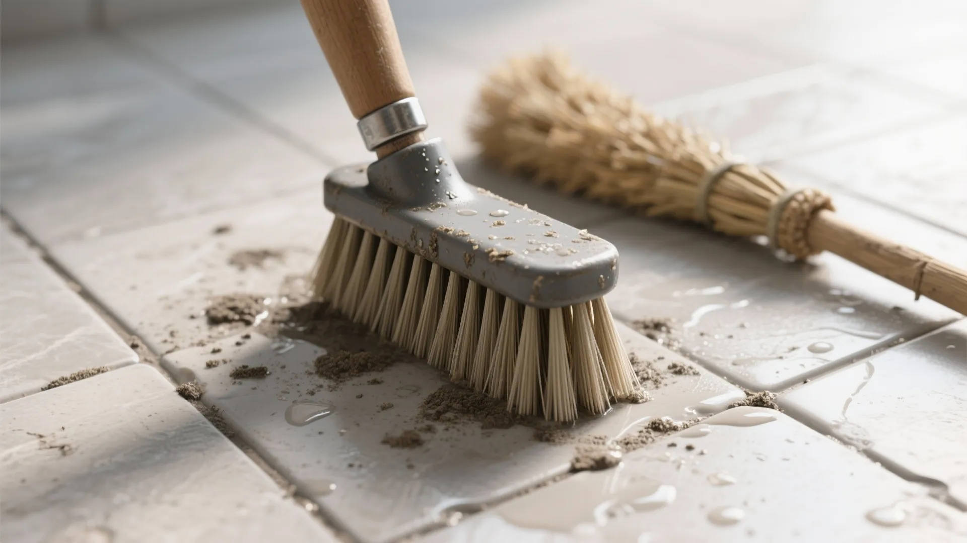 Stiff Nylon or Tampico for Textured Floors and Matte Stone