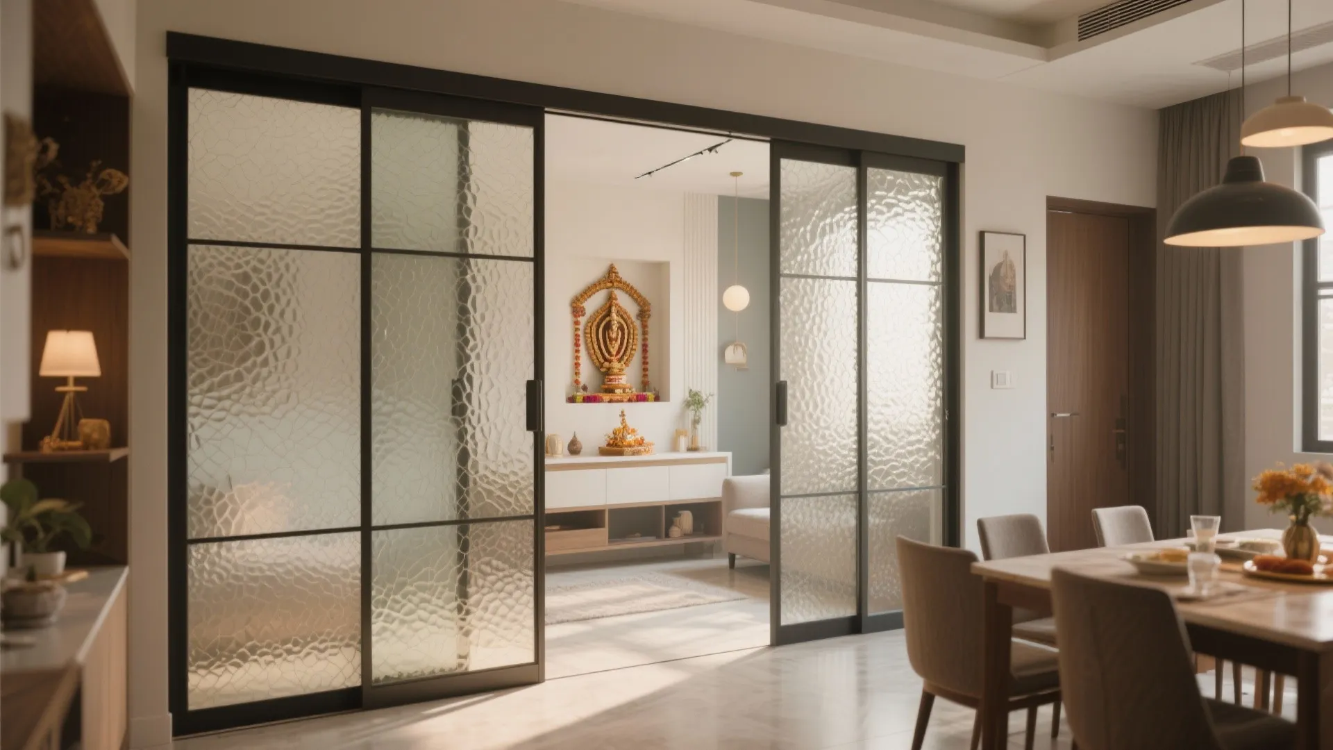 Textured Glass Sliding Doors