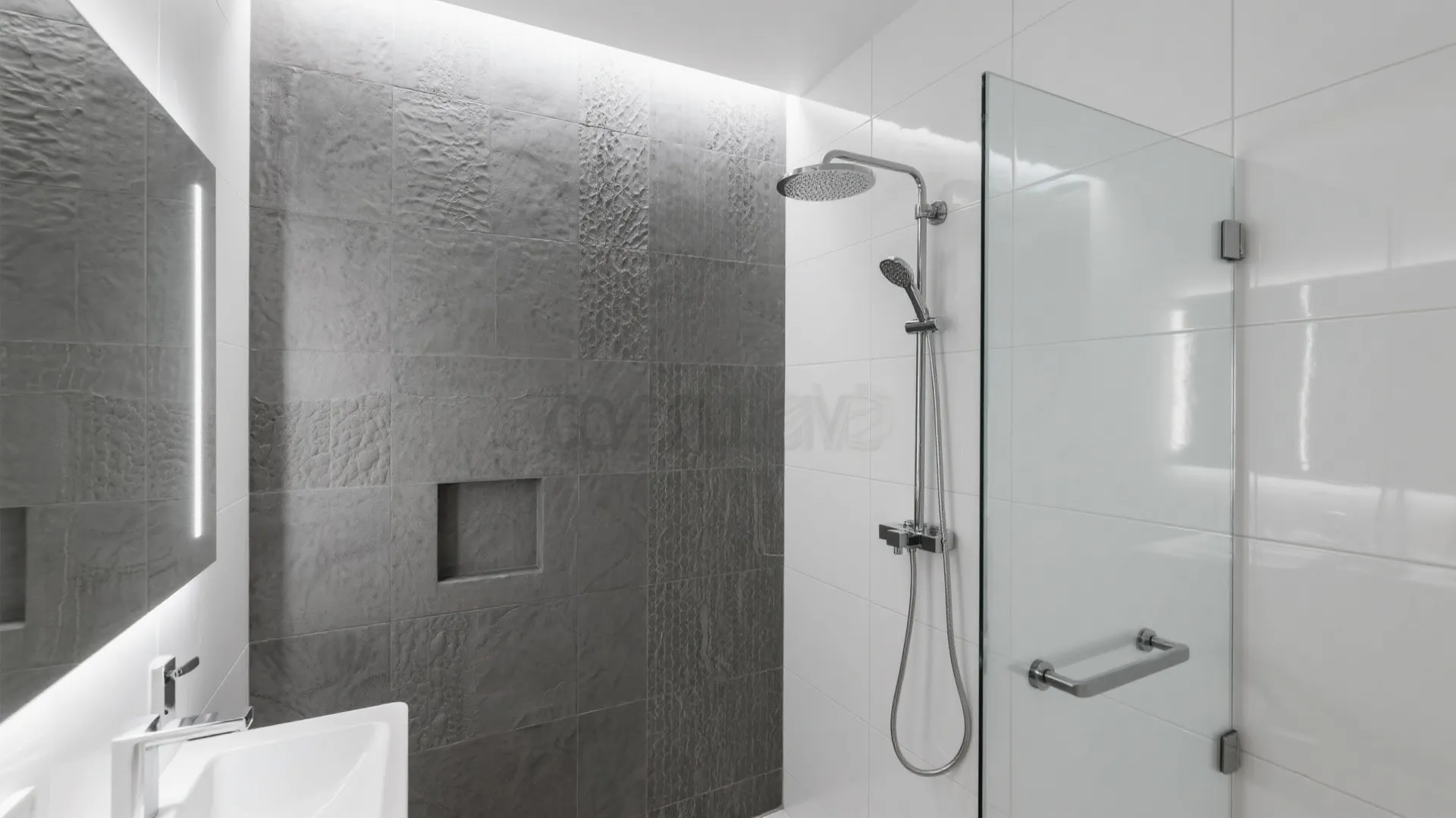 4. Textured Gray with Glossy White