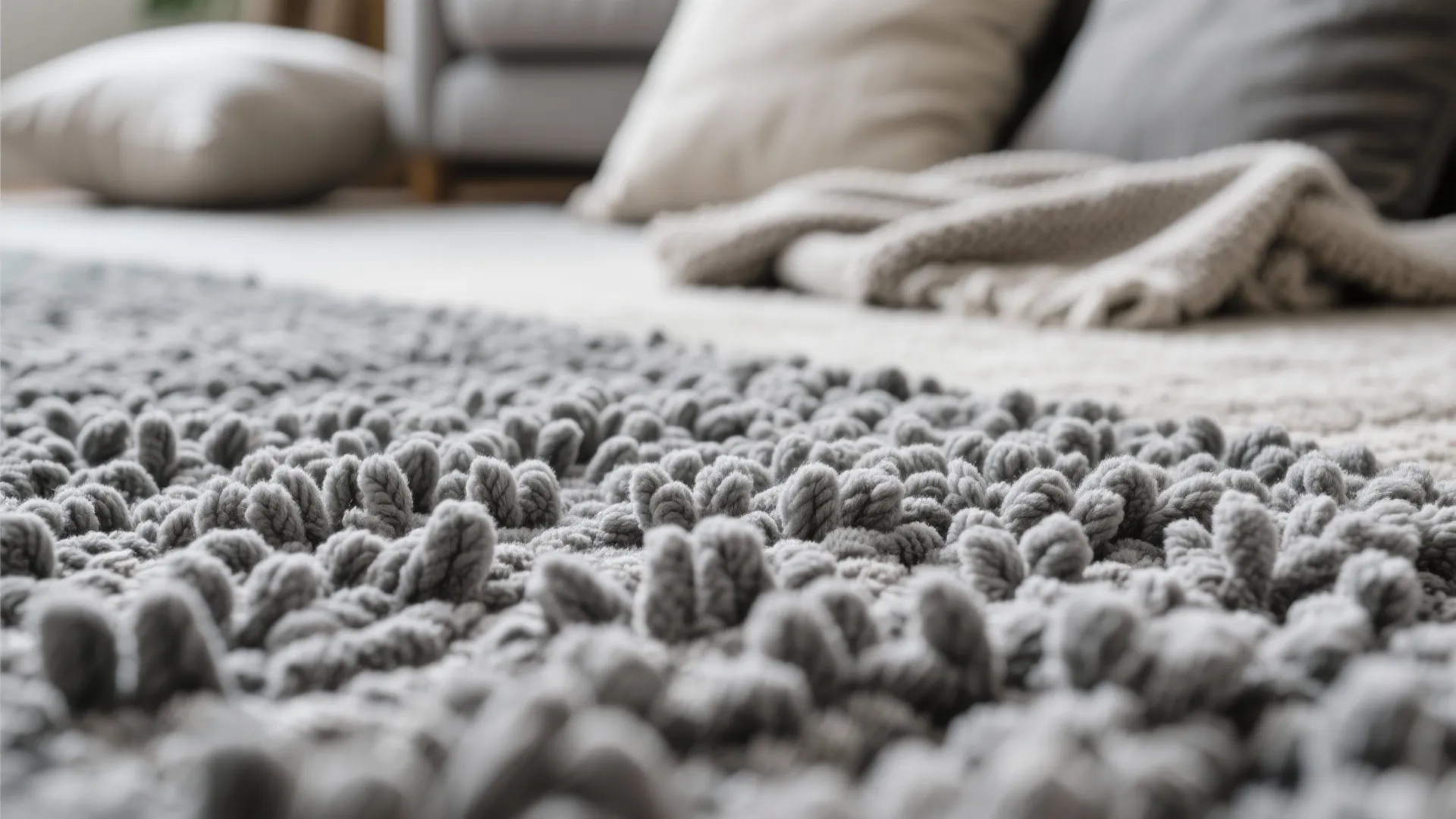 Textured Gray Carpet for Depth