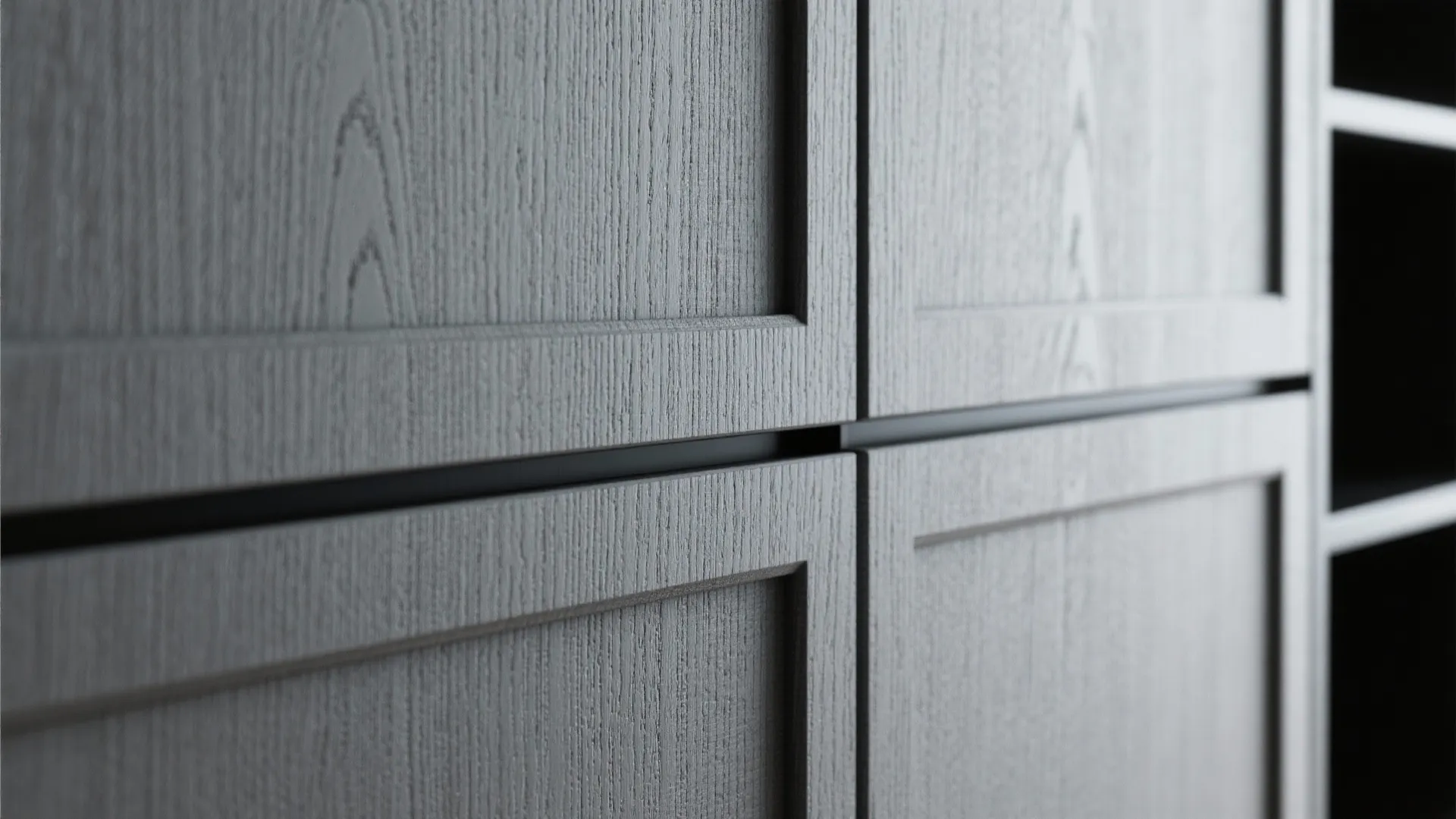 3. Textured grey panels with black frames