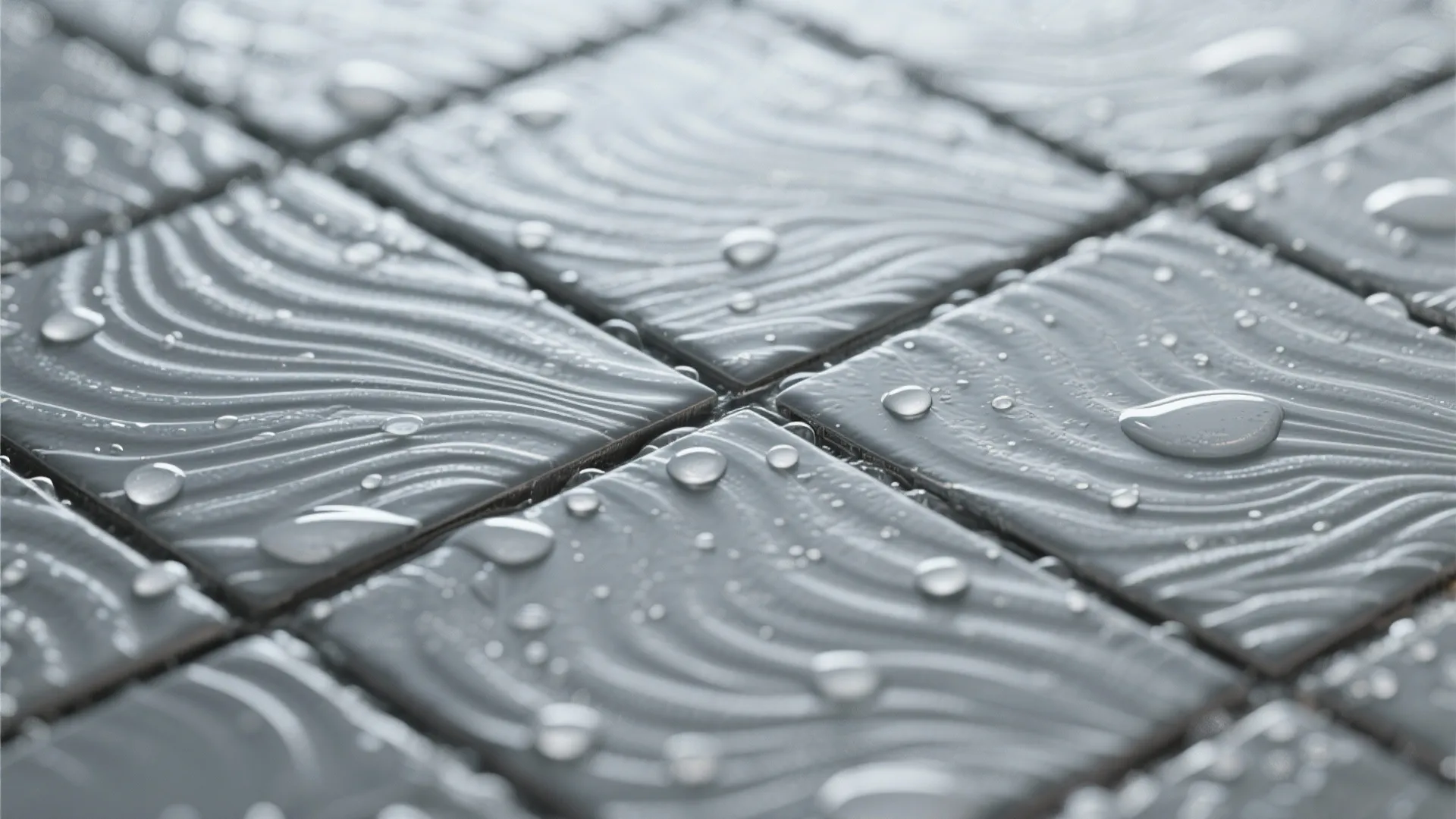 4. Textured grey tiles for tactile interest