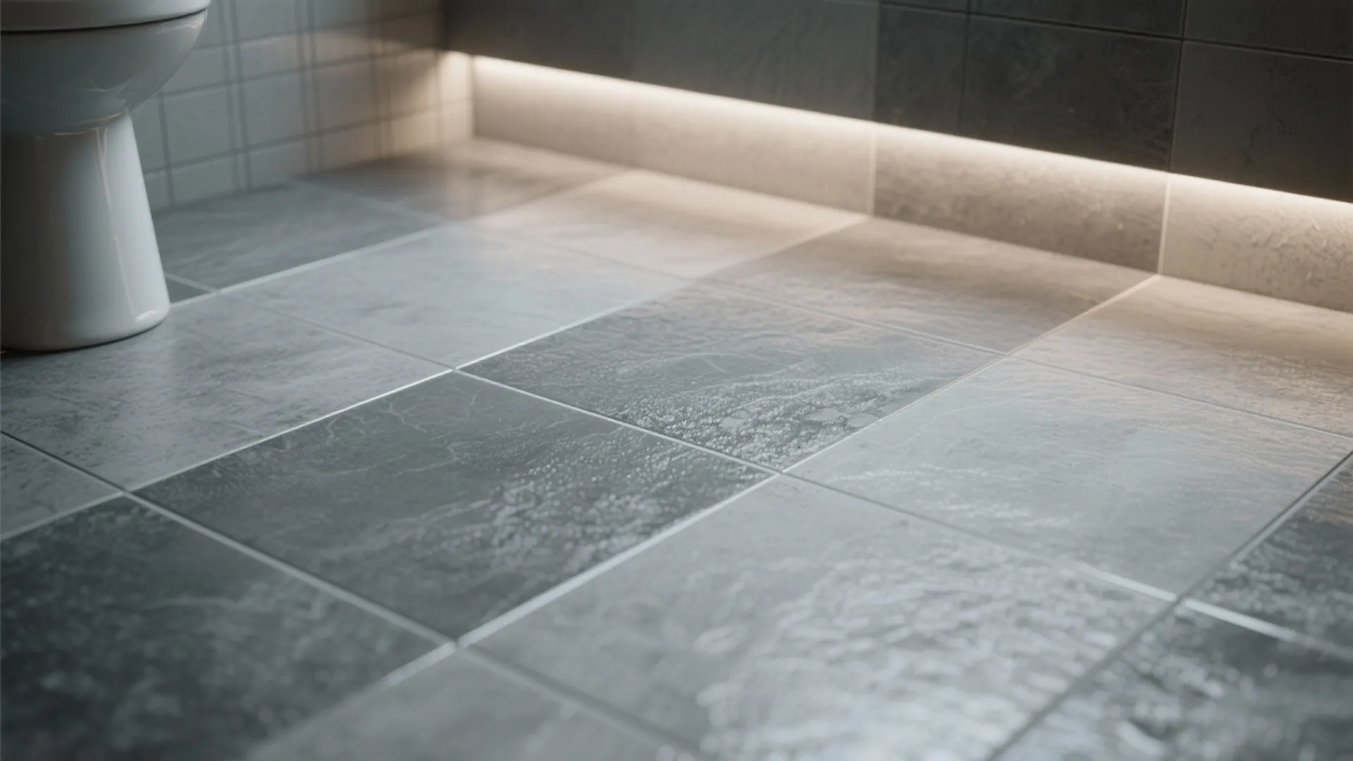 1. Monochrome Minimalism with Textured Grey Tiles