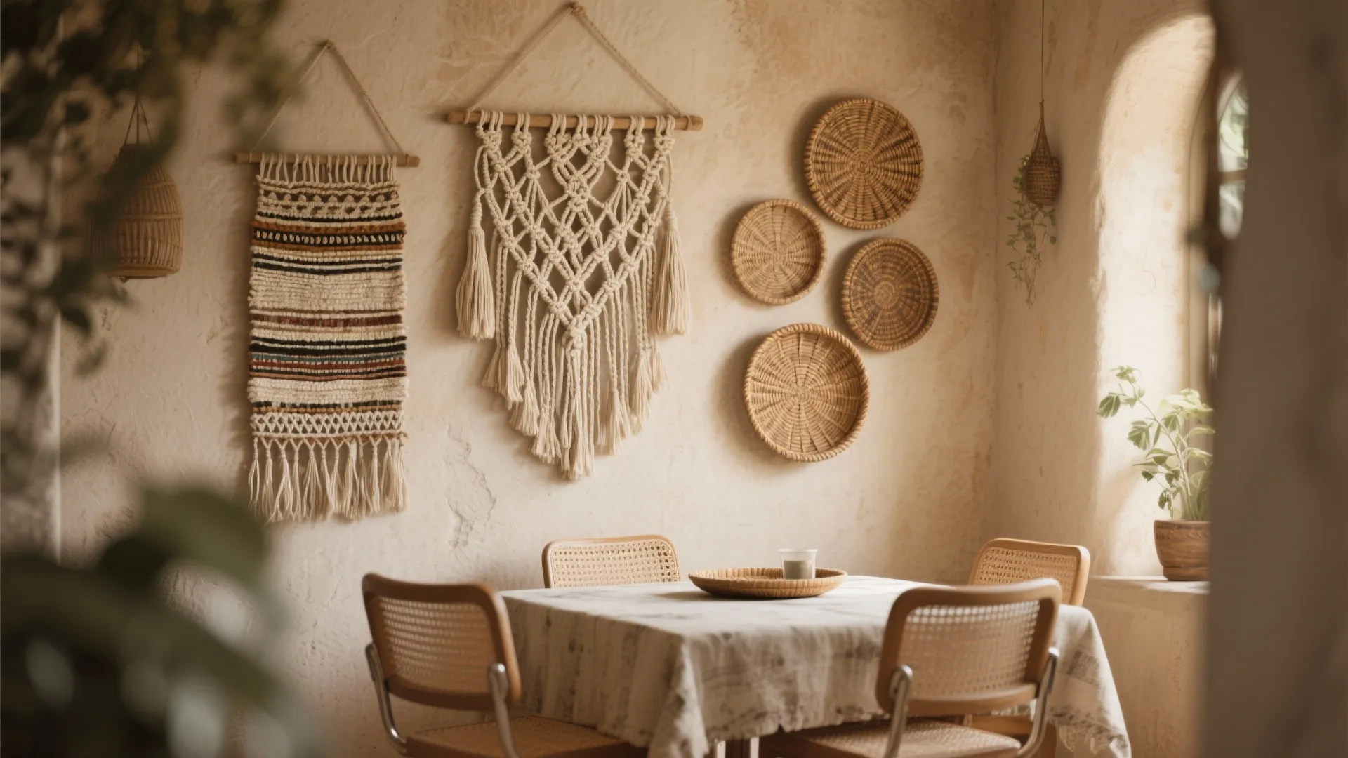 3. Textured wall hangings