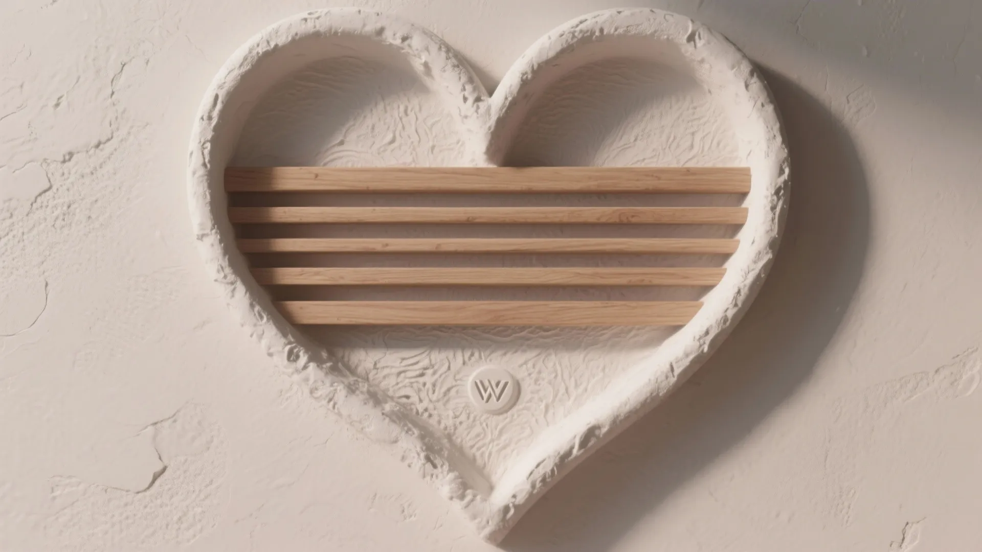 Textured Heart Relief: Wood, Plaster, or Felt