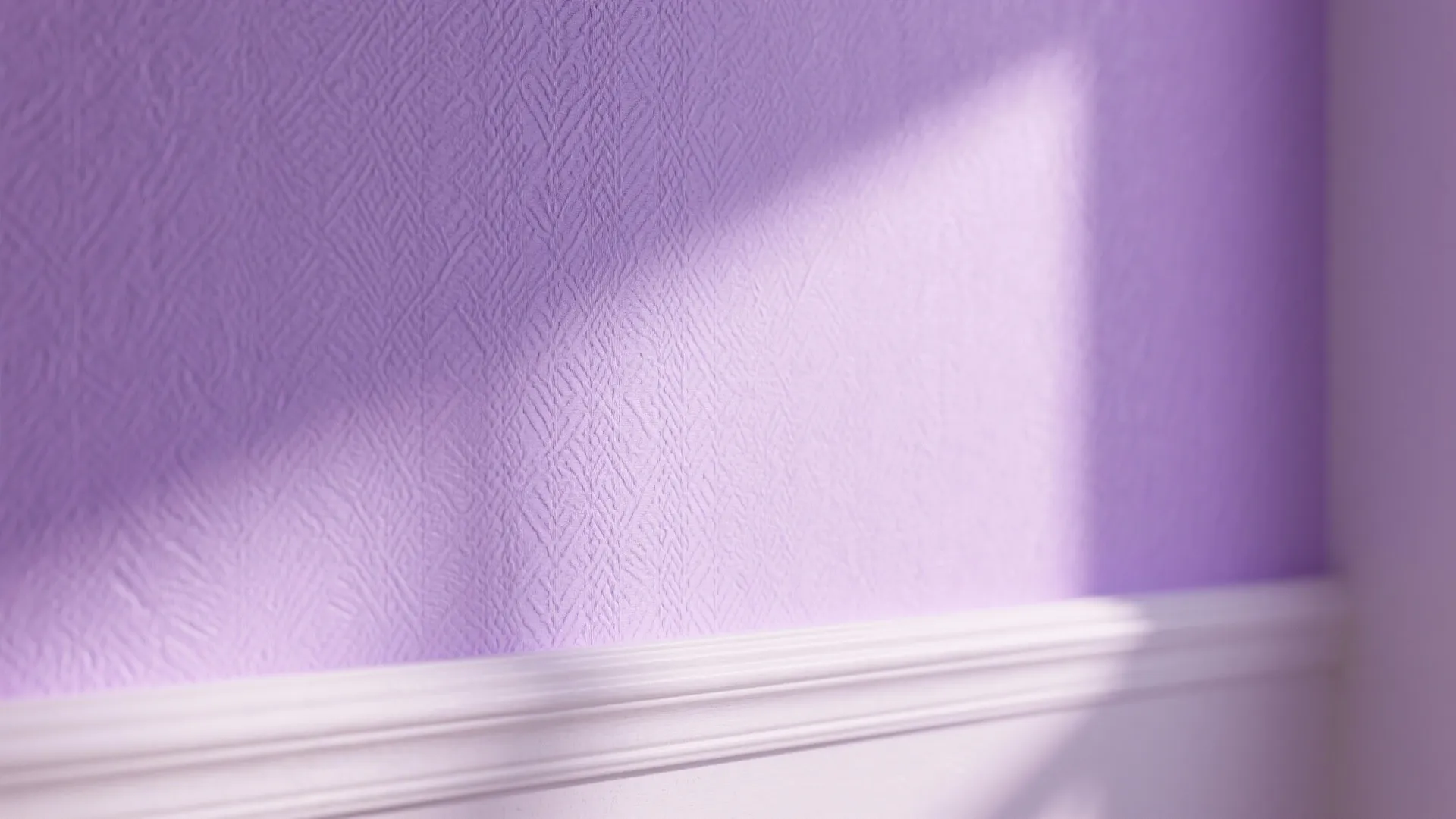2. Pastel Purple Accent Wall with Textured Wallpaper
