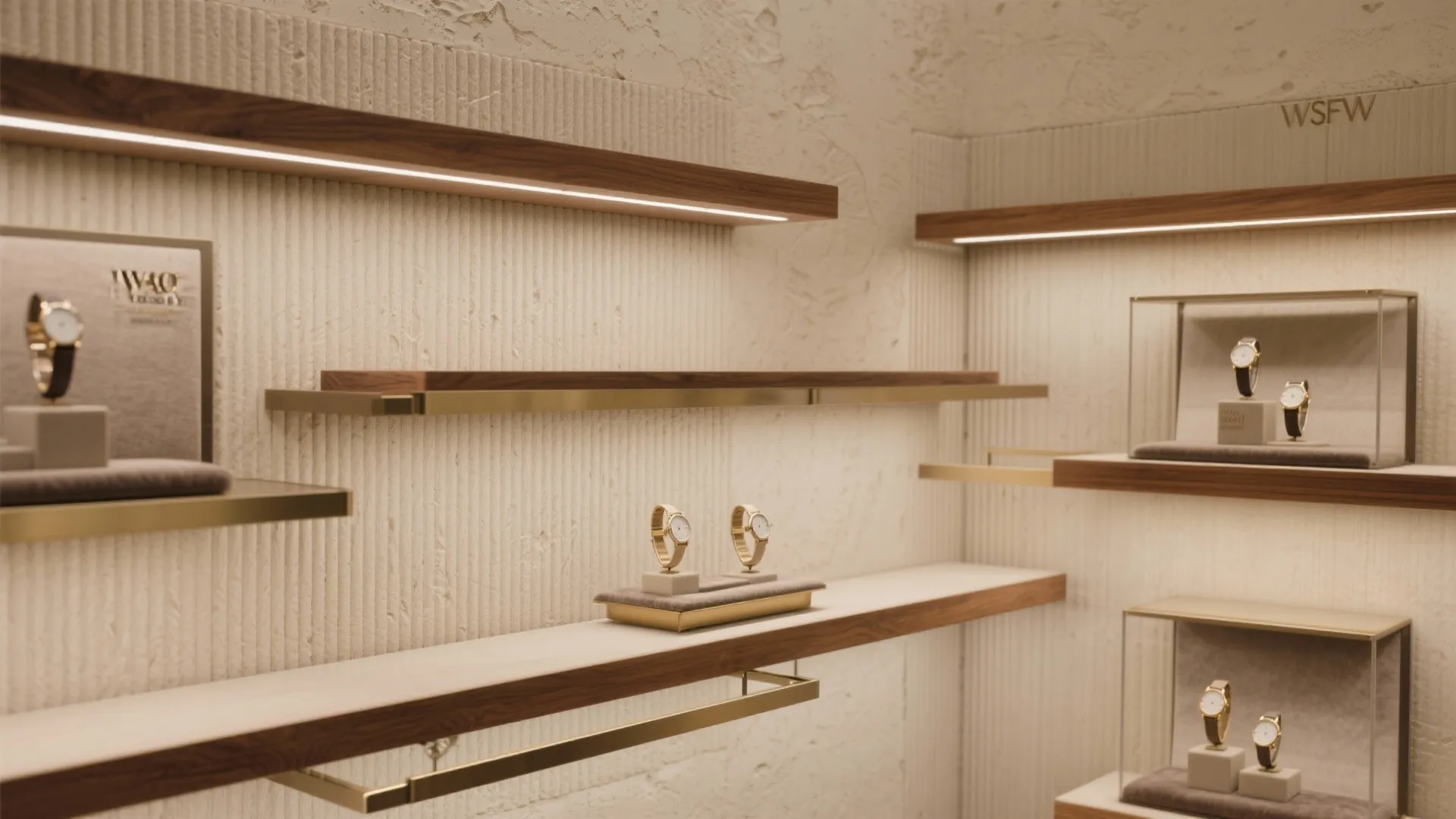 Textured Feature Wall with Floating Ledges