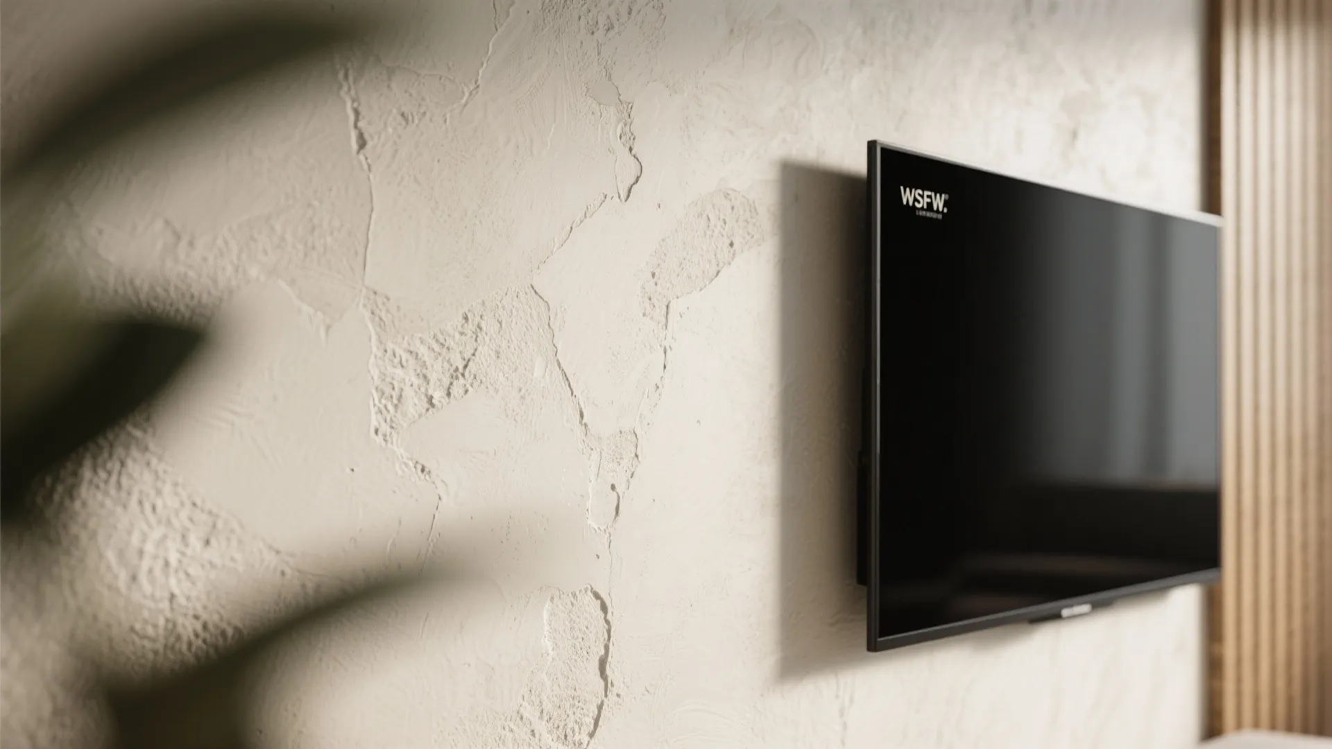 Textured Accent Wall: Plaster, Stone, or Wood Slats