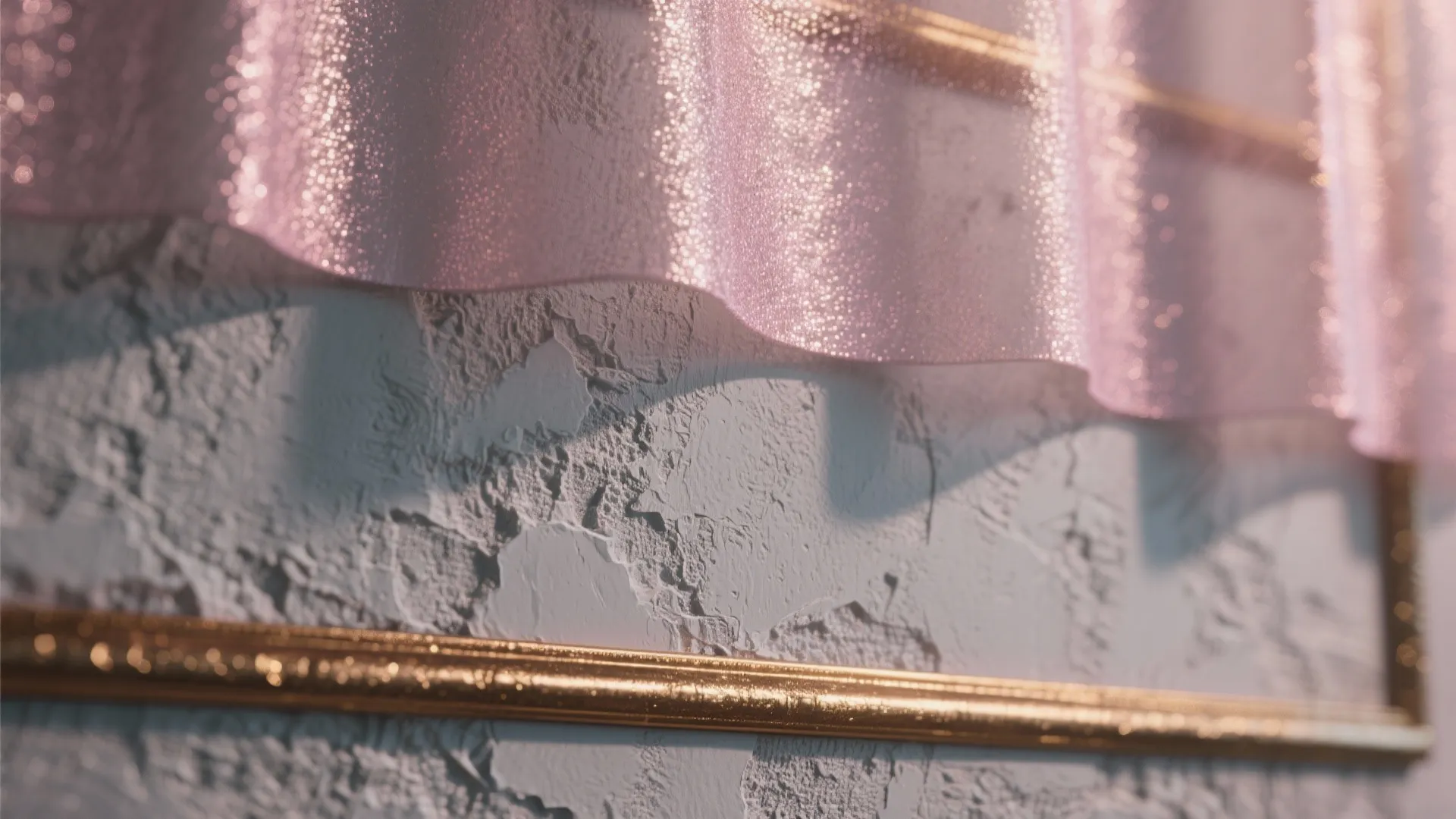 3. Textured Pink with Metallic Veil