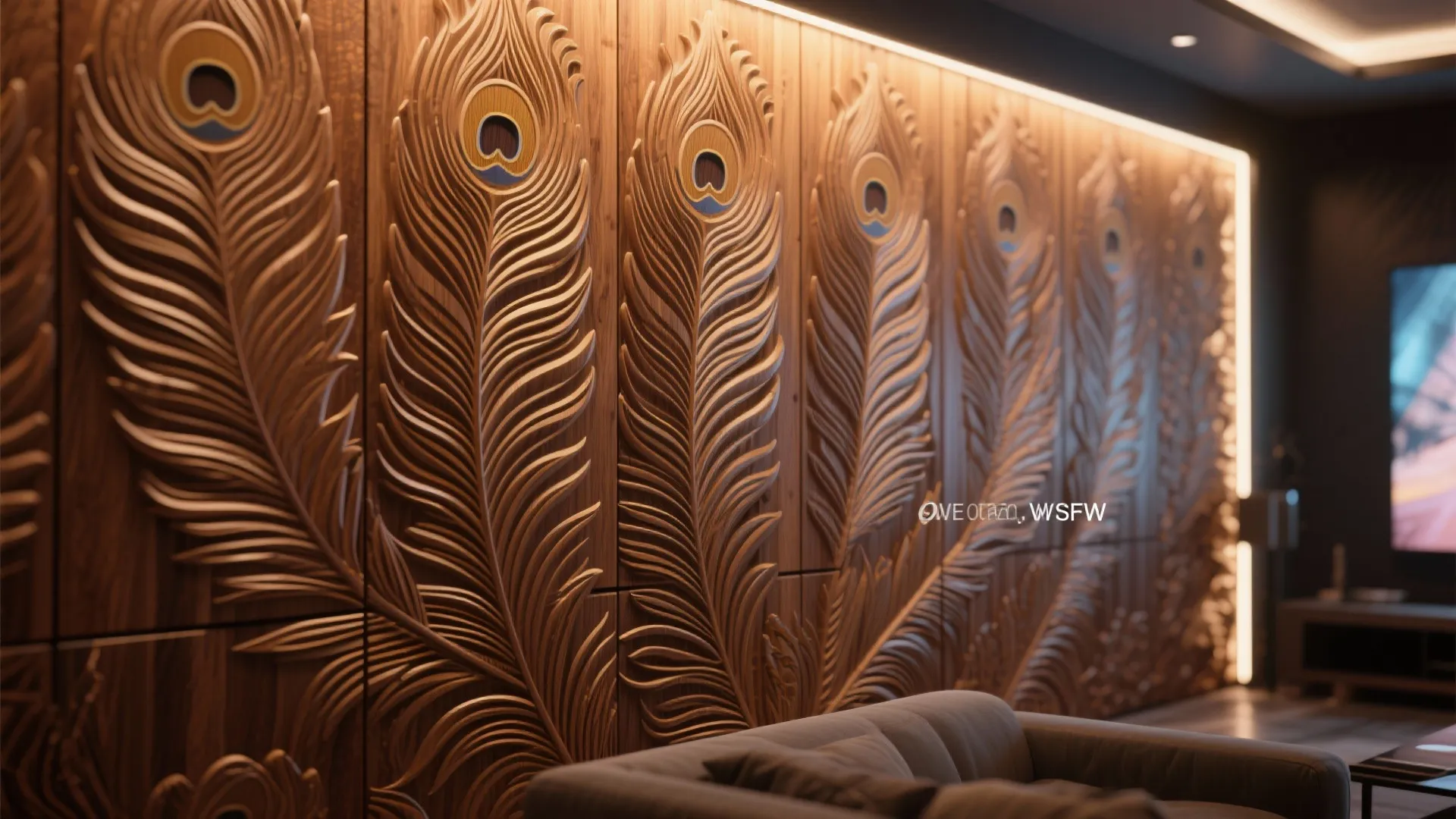 Textured Mor Pankh Wall Panels