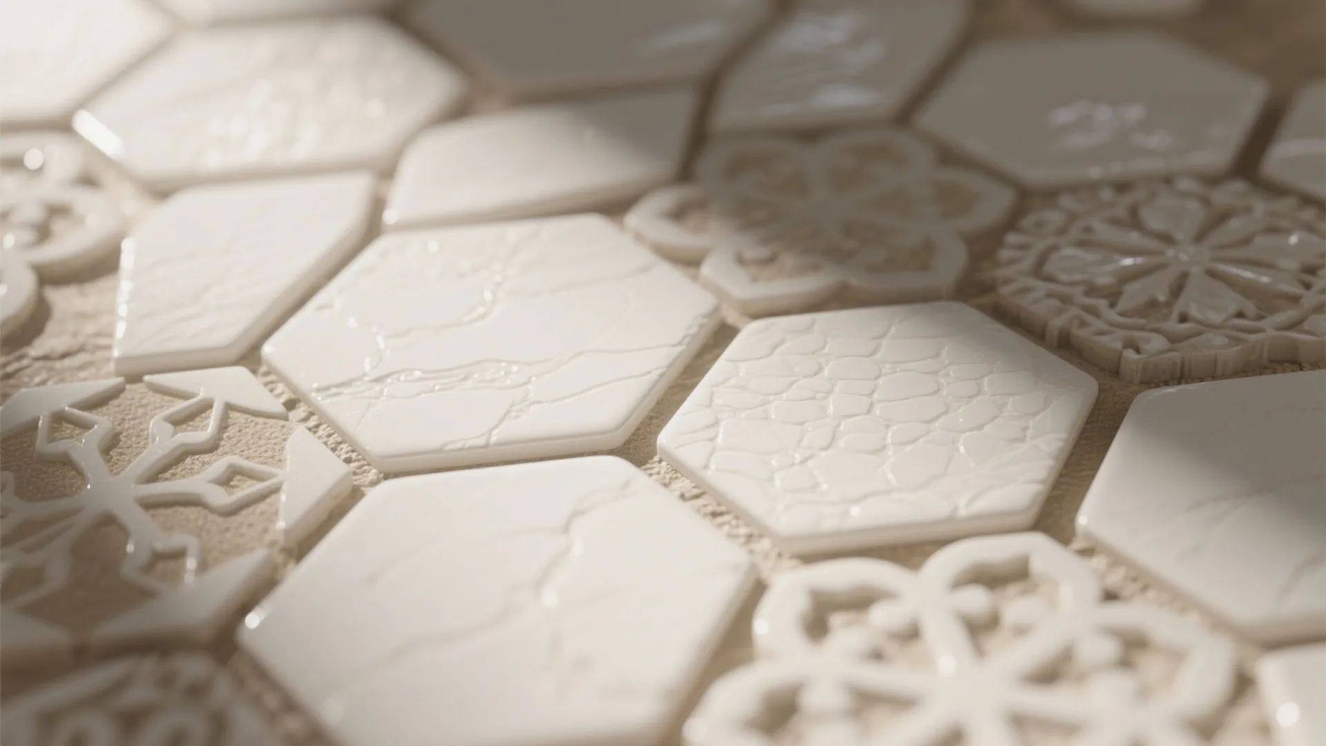 2. Textured White Mosaic for Depth