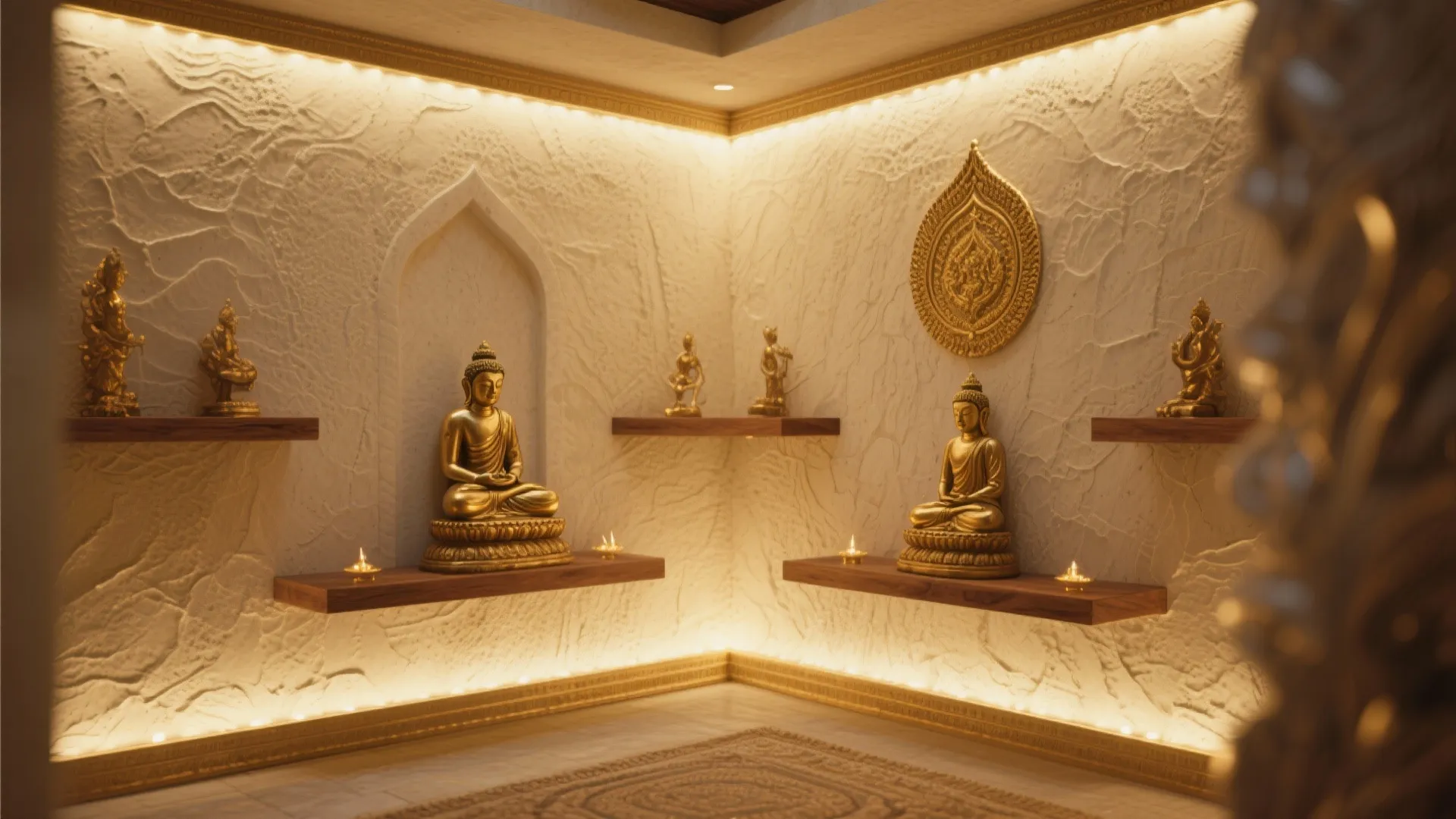 Textured Neutrals with Accent Lighting