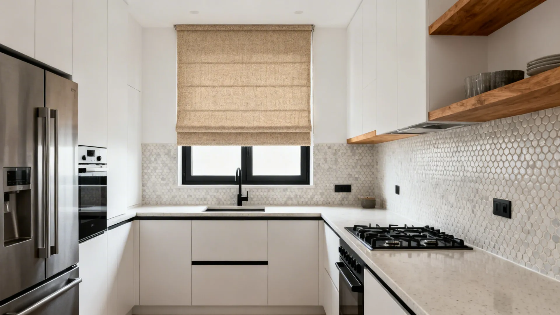 Textured neutrals that warm up minimalist kitchens