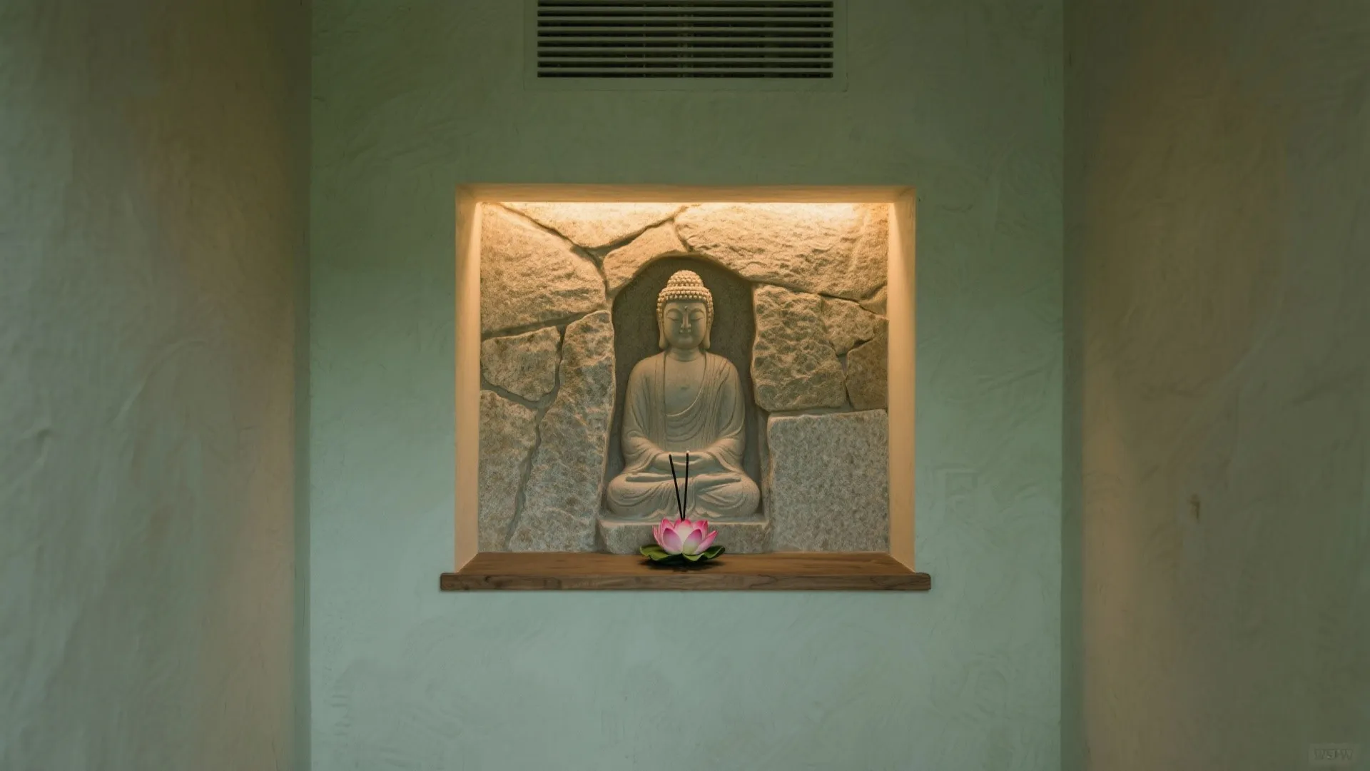 Tip 4: Textured niche with natural materials