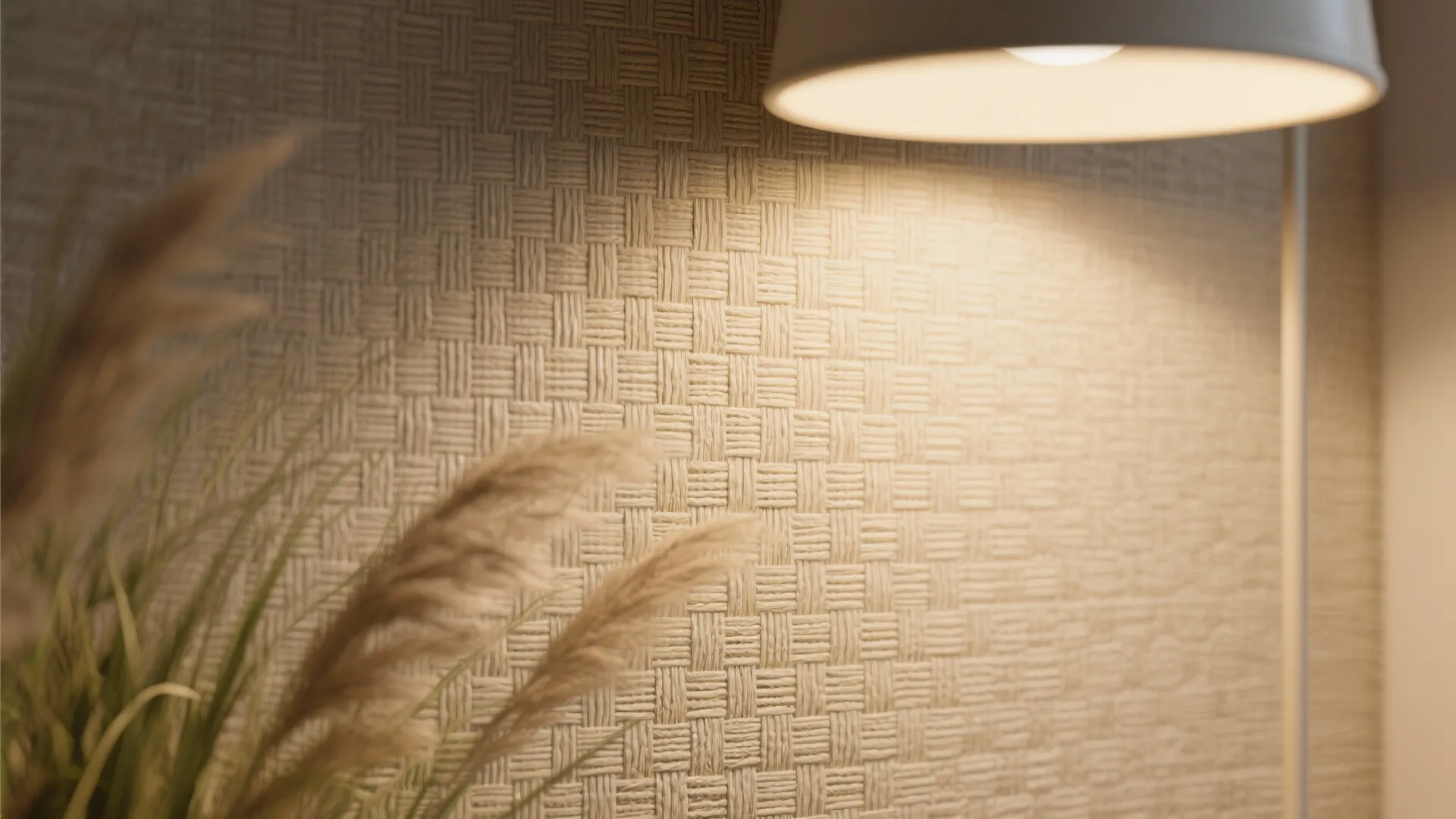 Compact Pendant + Textured Wallpaper Niche