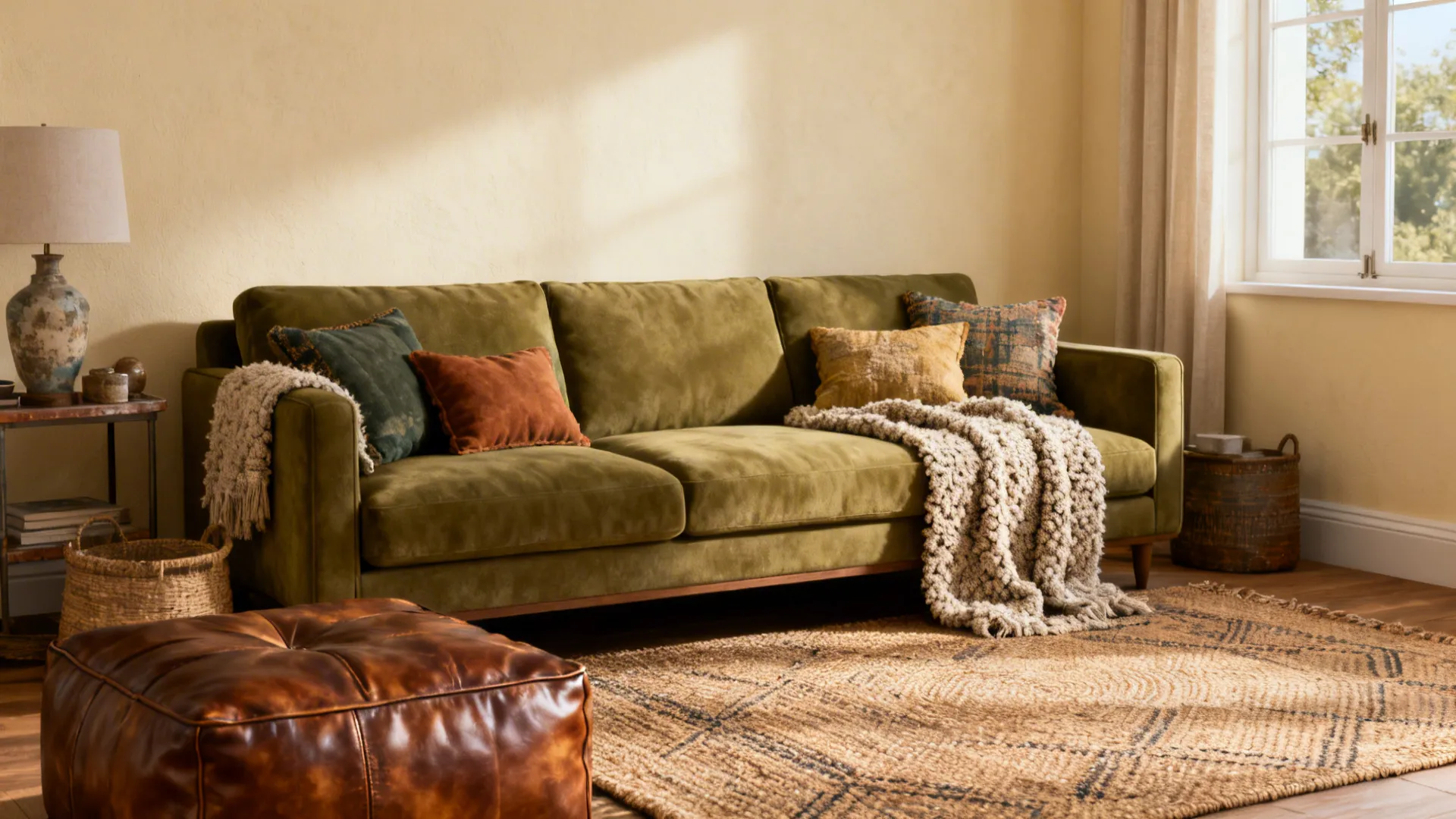 2. Layered Textures and Neutral Backdrop