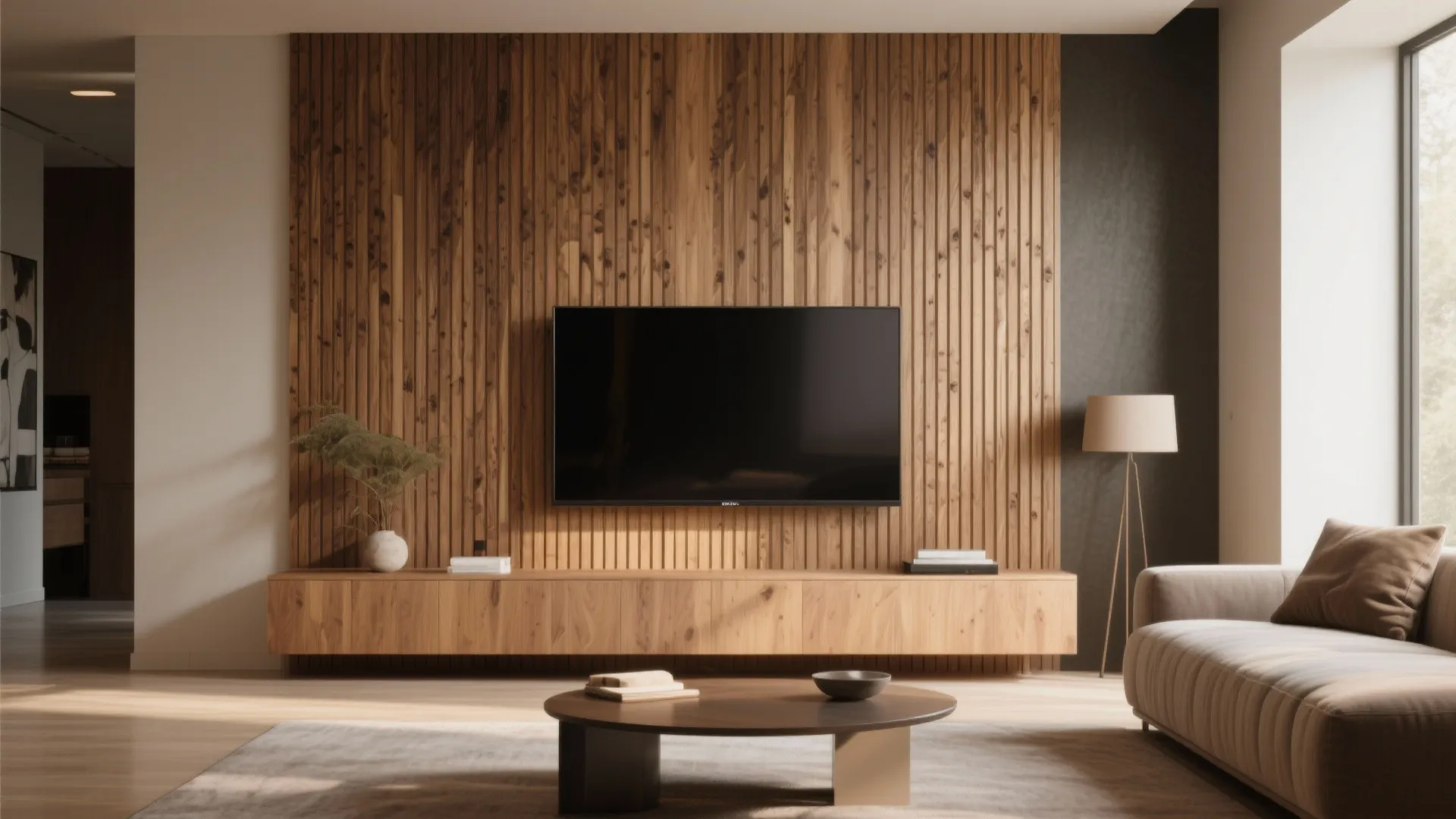 Accent Wall with Textured Panels