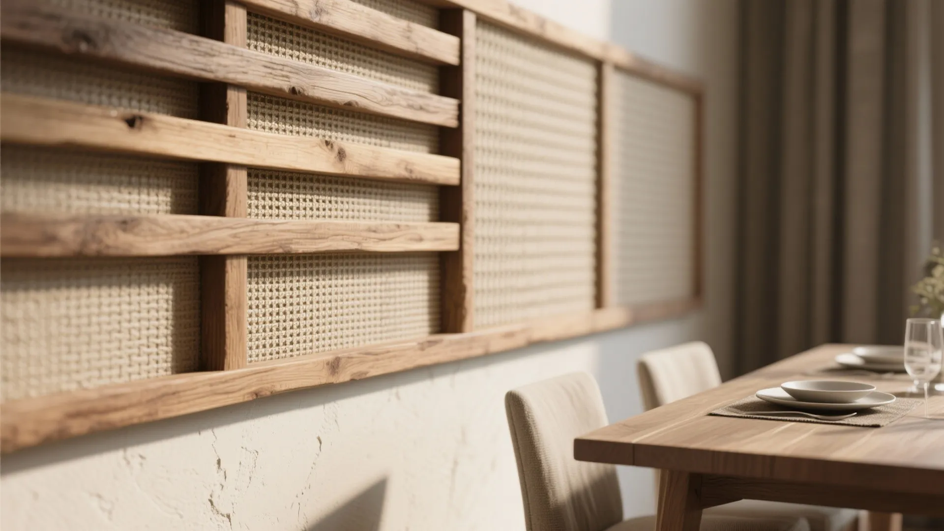 2. Textured panels for depth and warmth