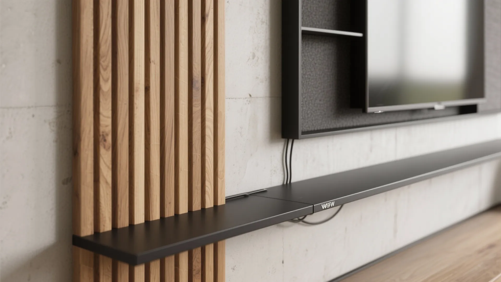 Textured Panels and Slim Shelves to Frame the Screen