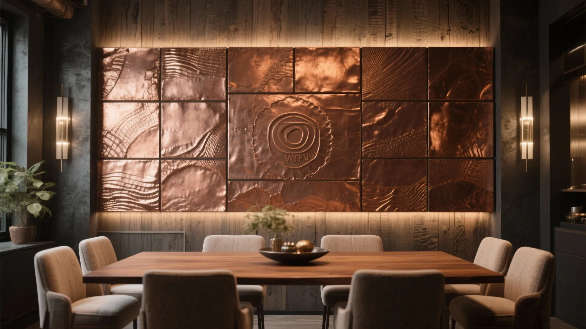 3. Textured Copper-Bronze Panels