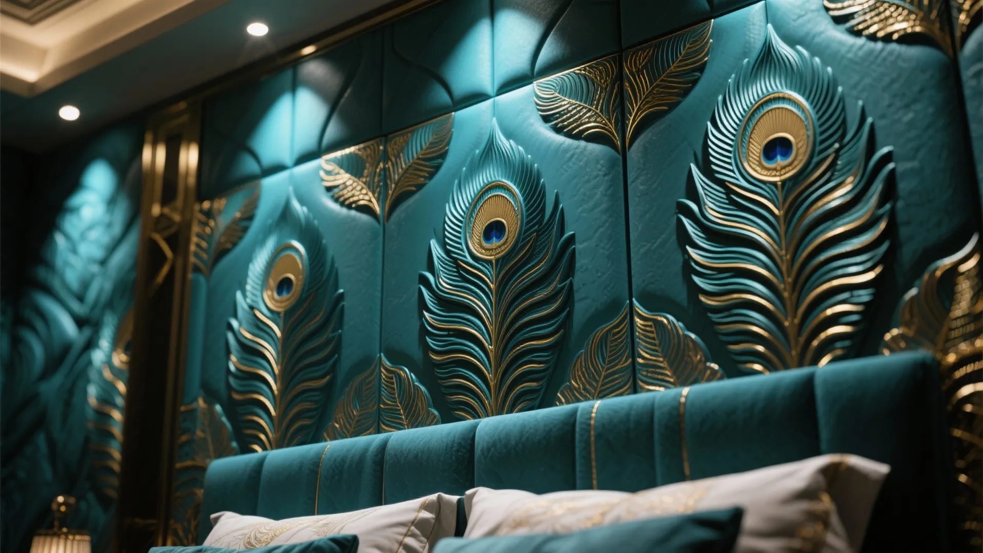 Textured Peacock Wall Panels
