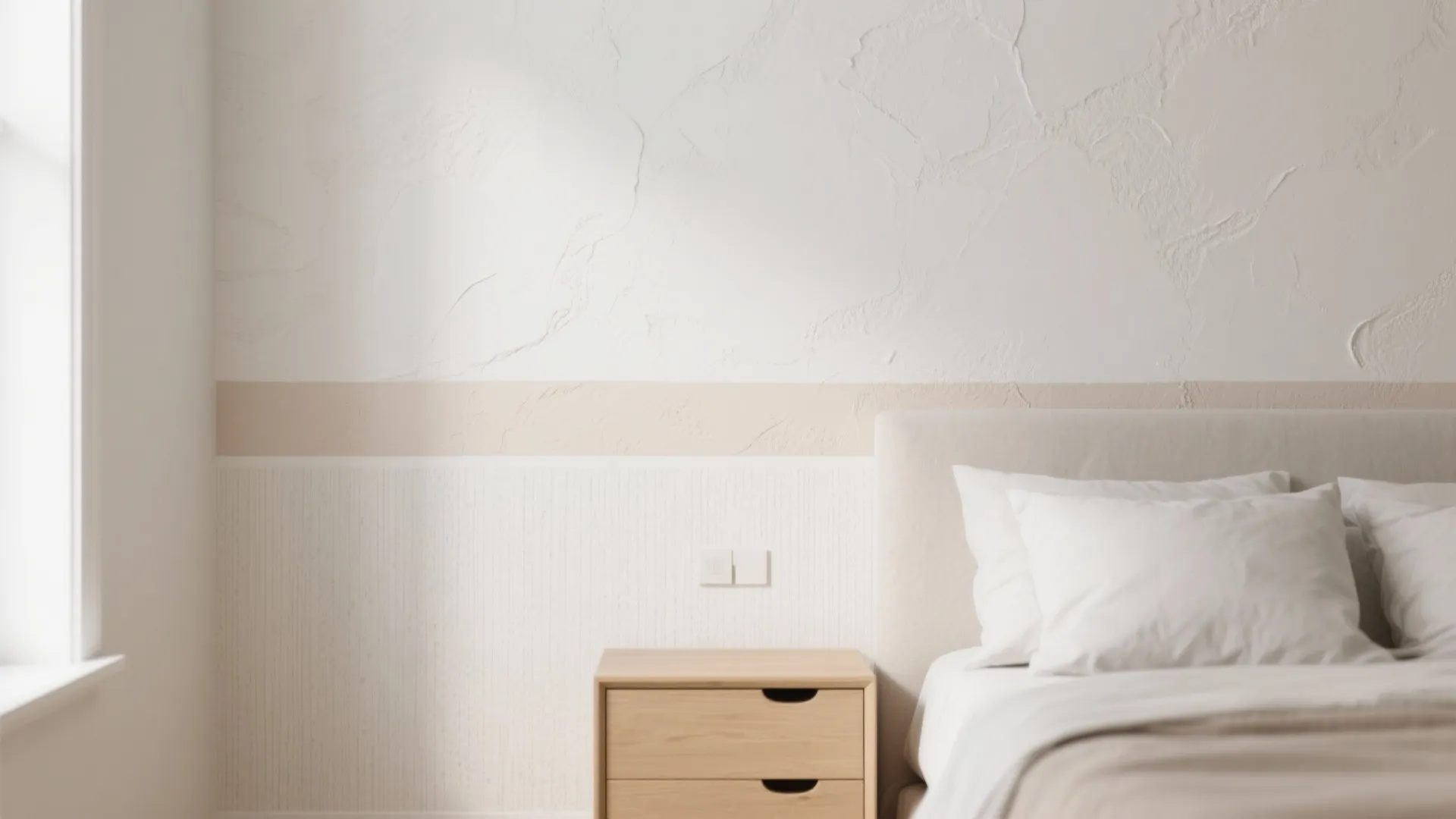 Textured POP Feature Wall With Paint And Wallpaper