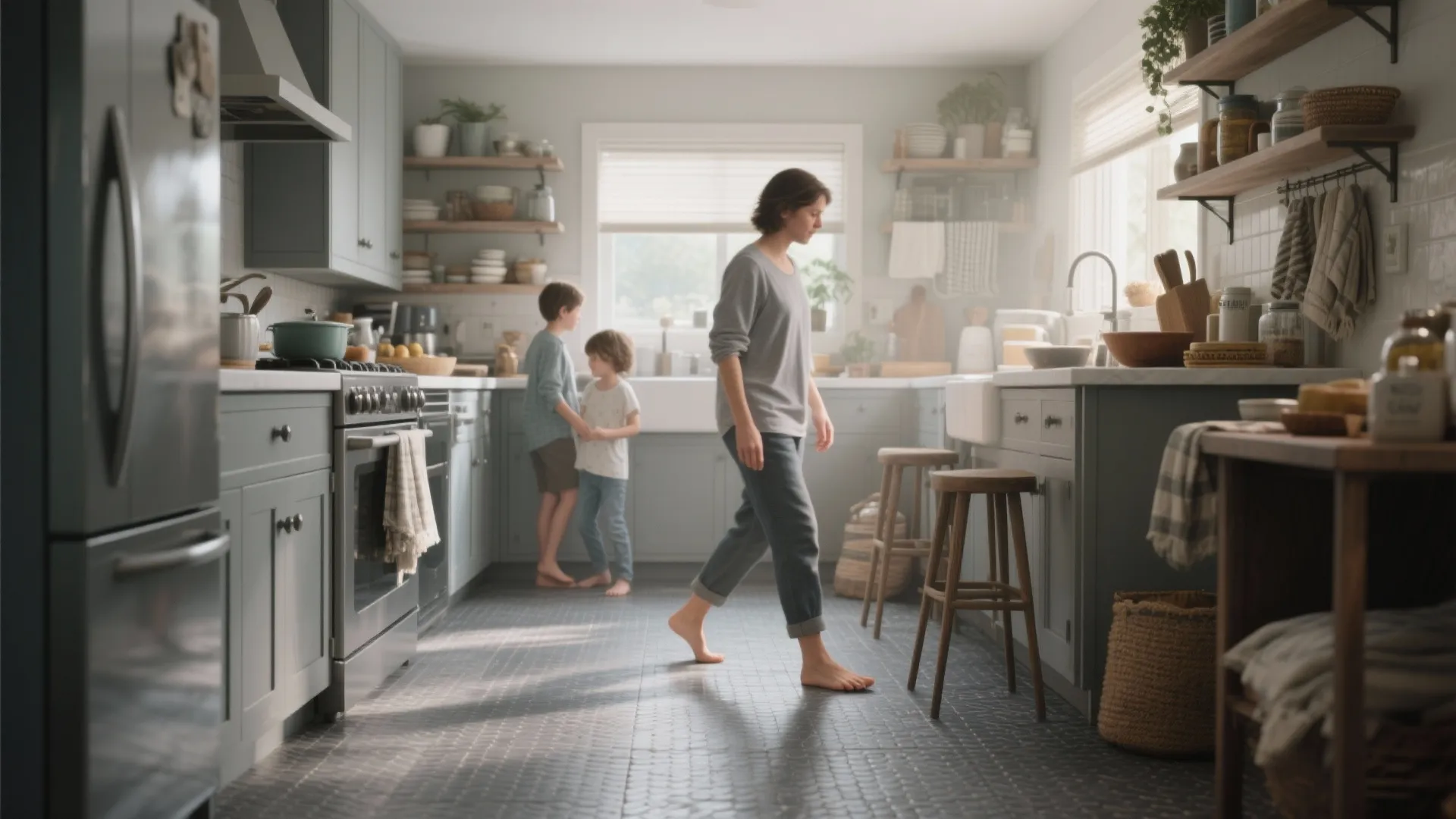 2. Mid-Gray Textured Porcelain