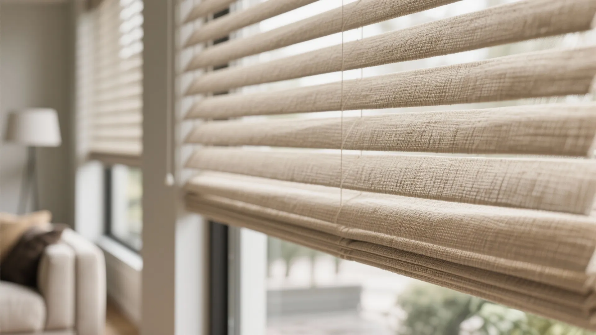 3. Roman Blinds with Textured Fabric