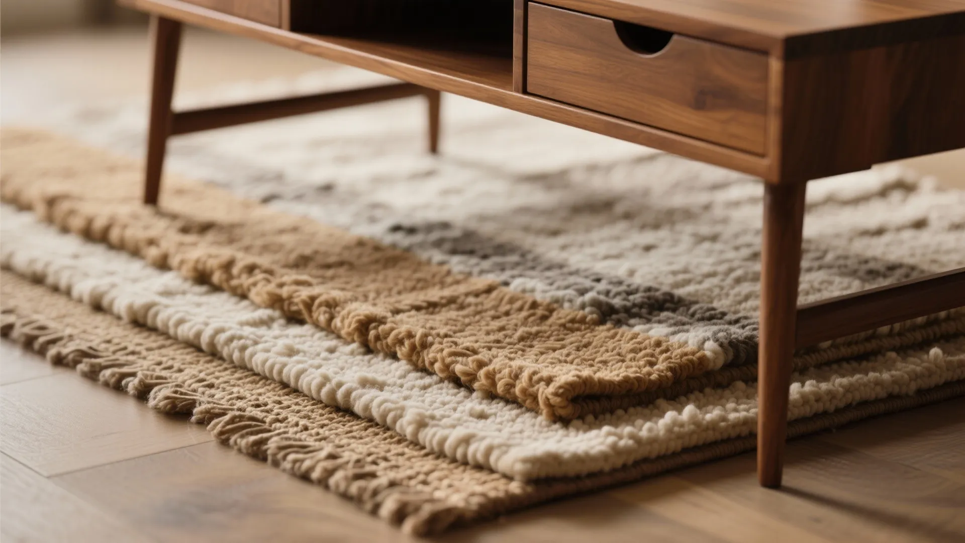 9. Textured Rugs and Fabrics