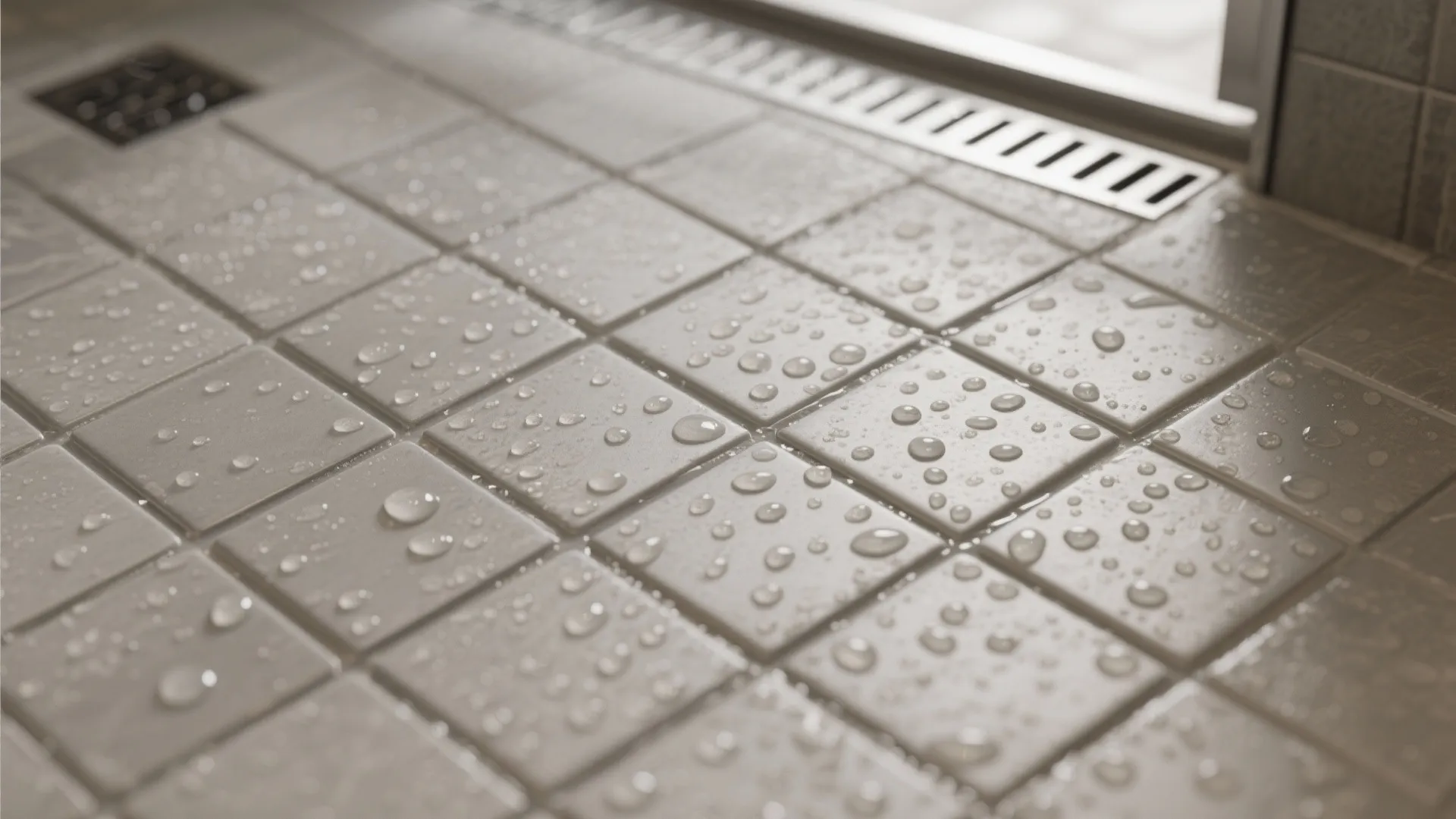 2) Textured matte tiles in wet zones for safer footing