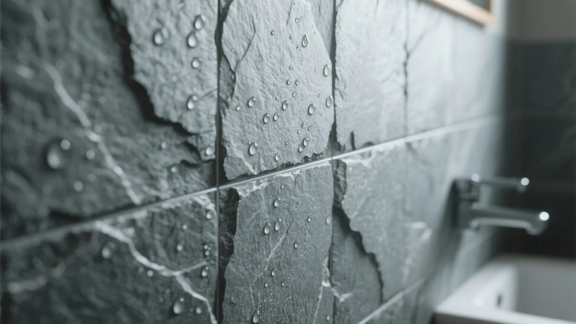 2. Textured slate-look tiles for grip