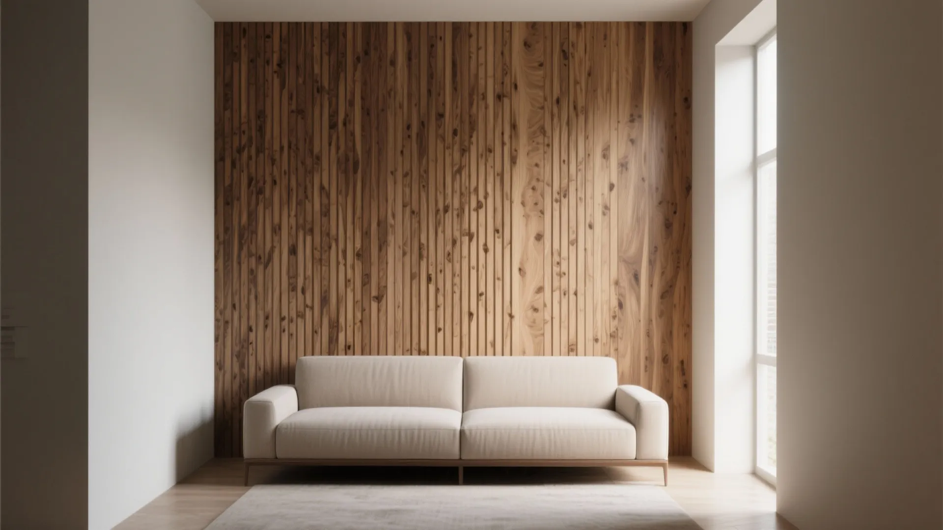 2. Textured Accent: Wood Slats, Venetian Plaster, or Brick Veneer