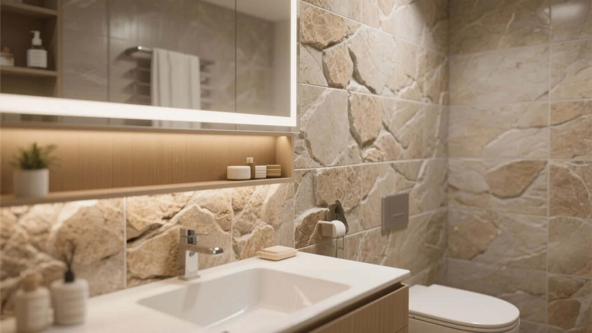 3. Textured Stone Effect Tiles