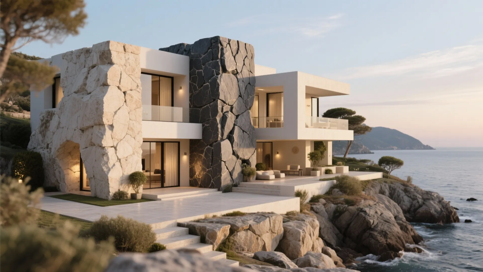 4. Textured Stone Facades