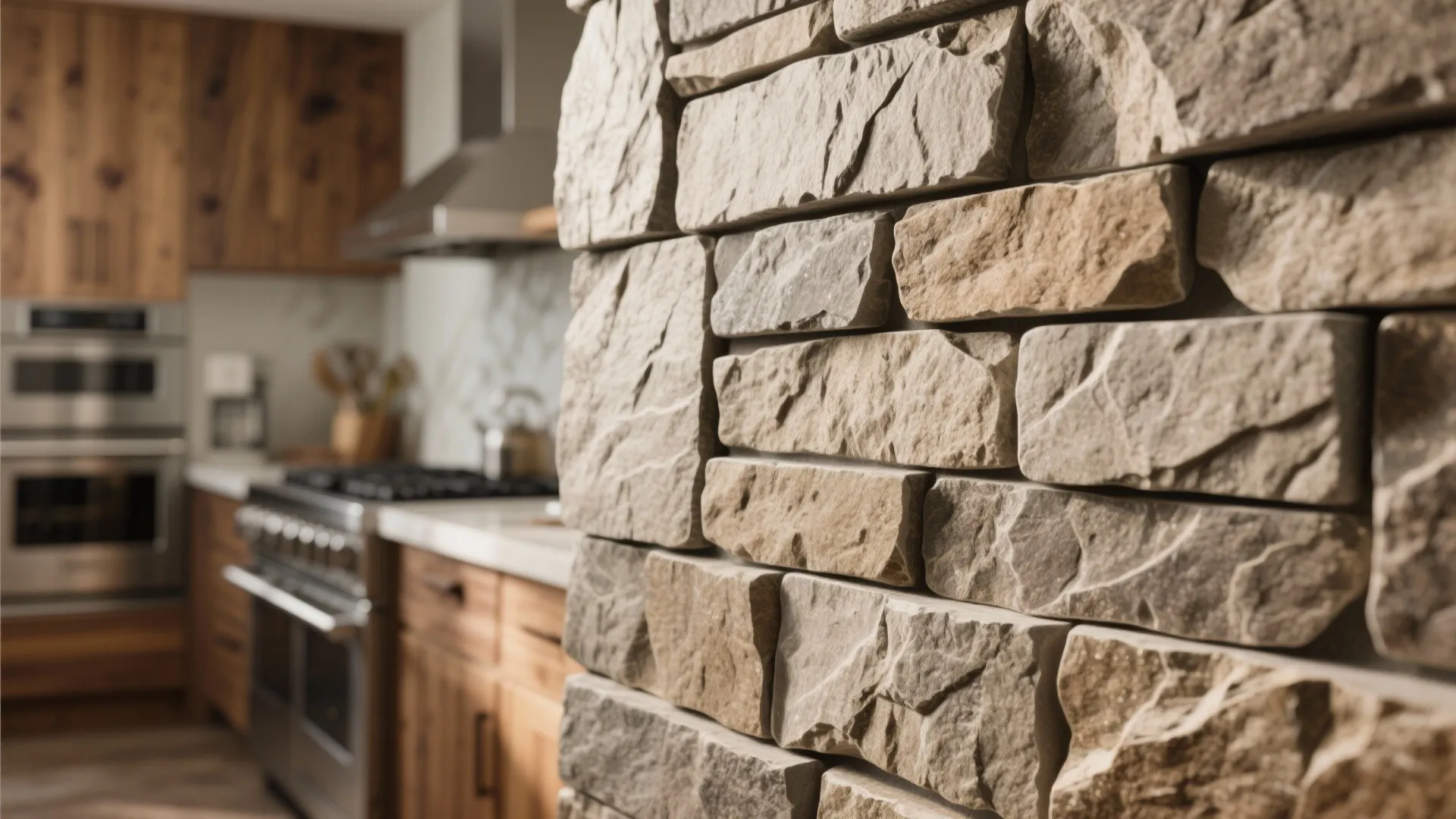 4. Textured Stone Finish