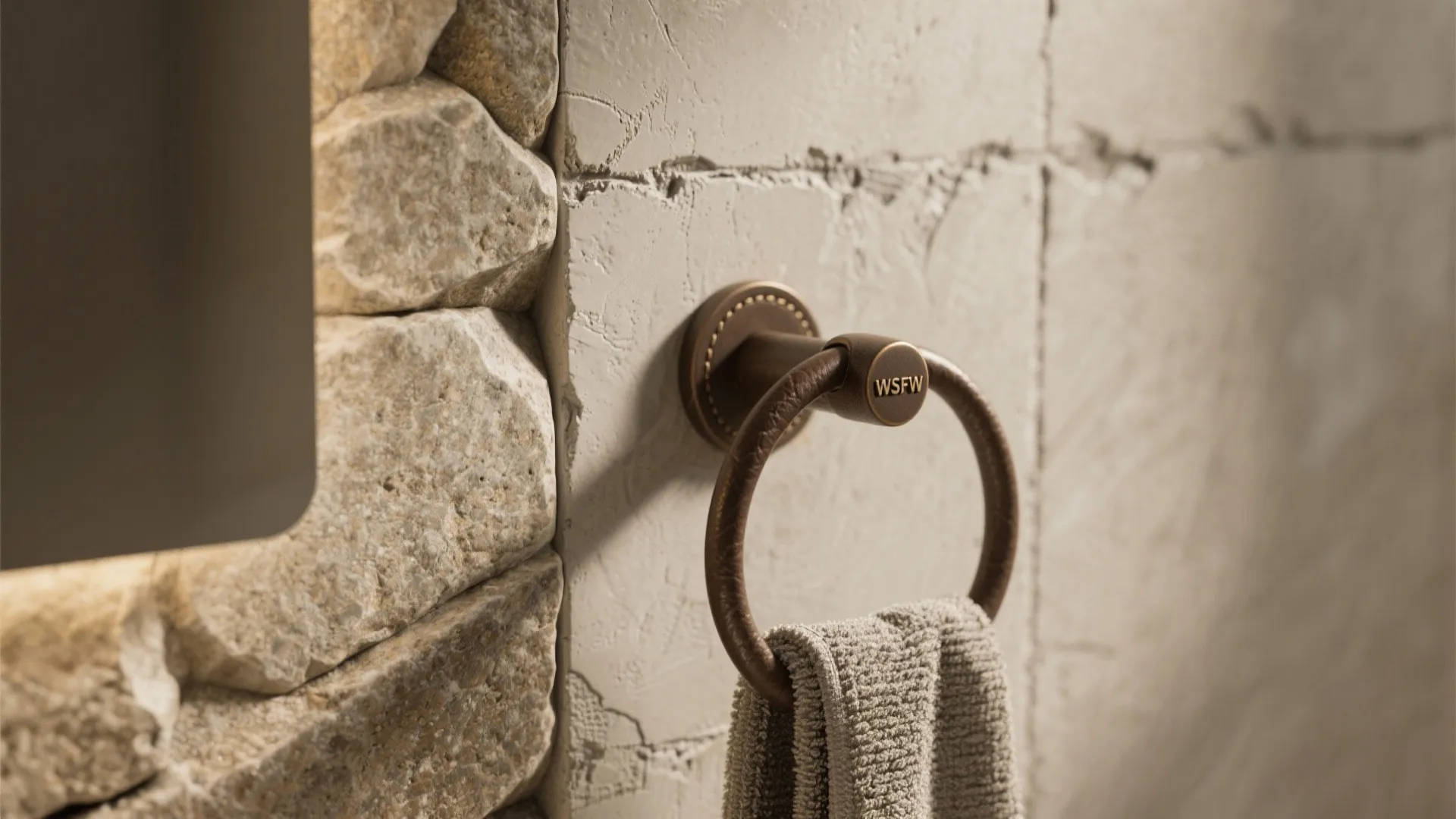 1. Textured Surfaces: Stone, Concrete, and Leather Accents