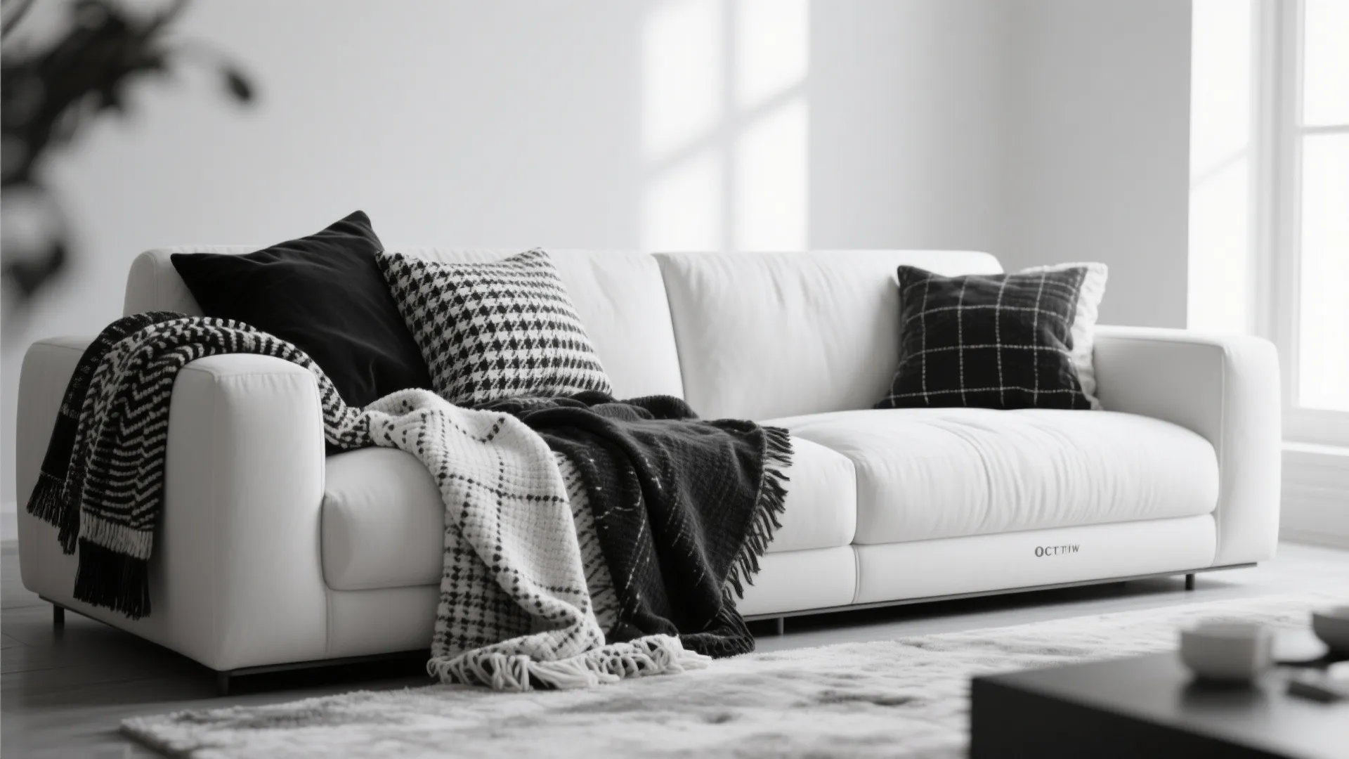 9. Monochrome Textured Throws