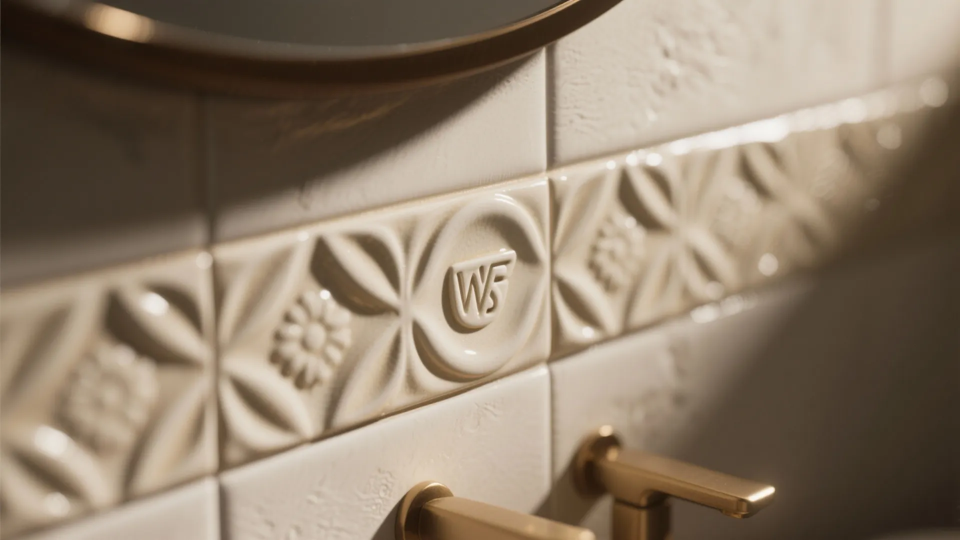 3. Textured or relief tiles as a focal accent