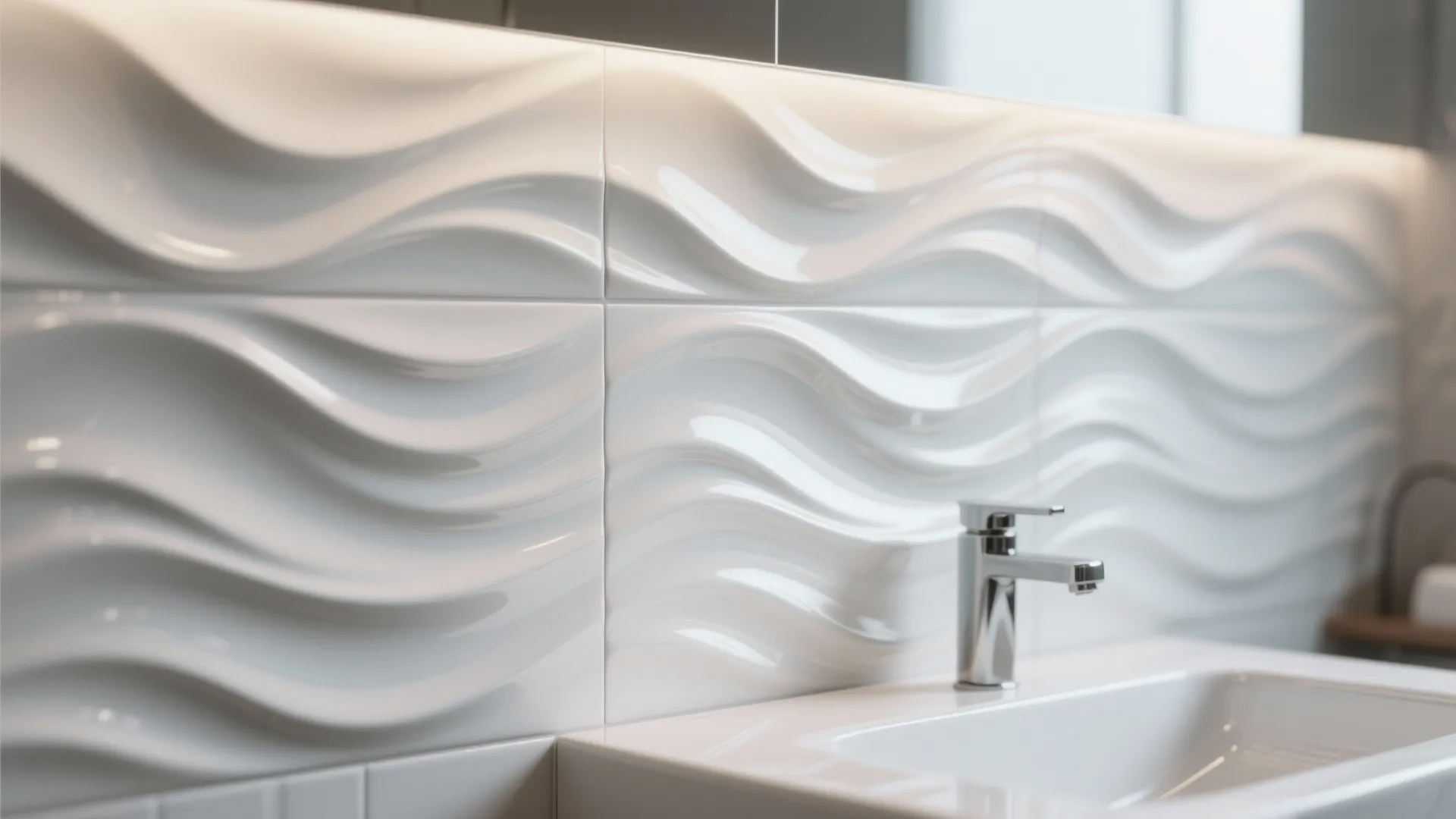 Textured tile feature walls