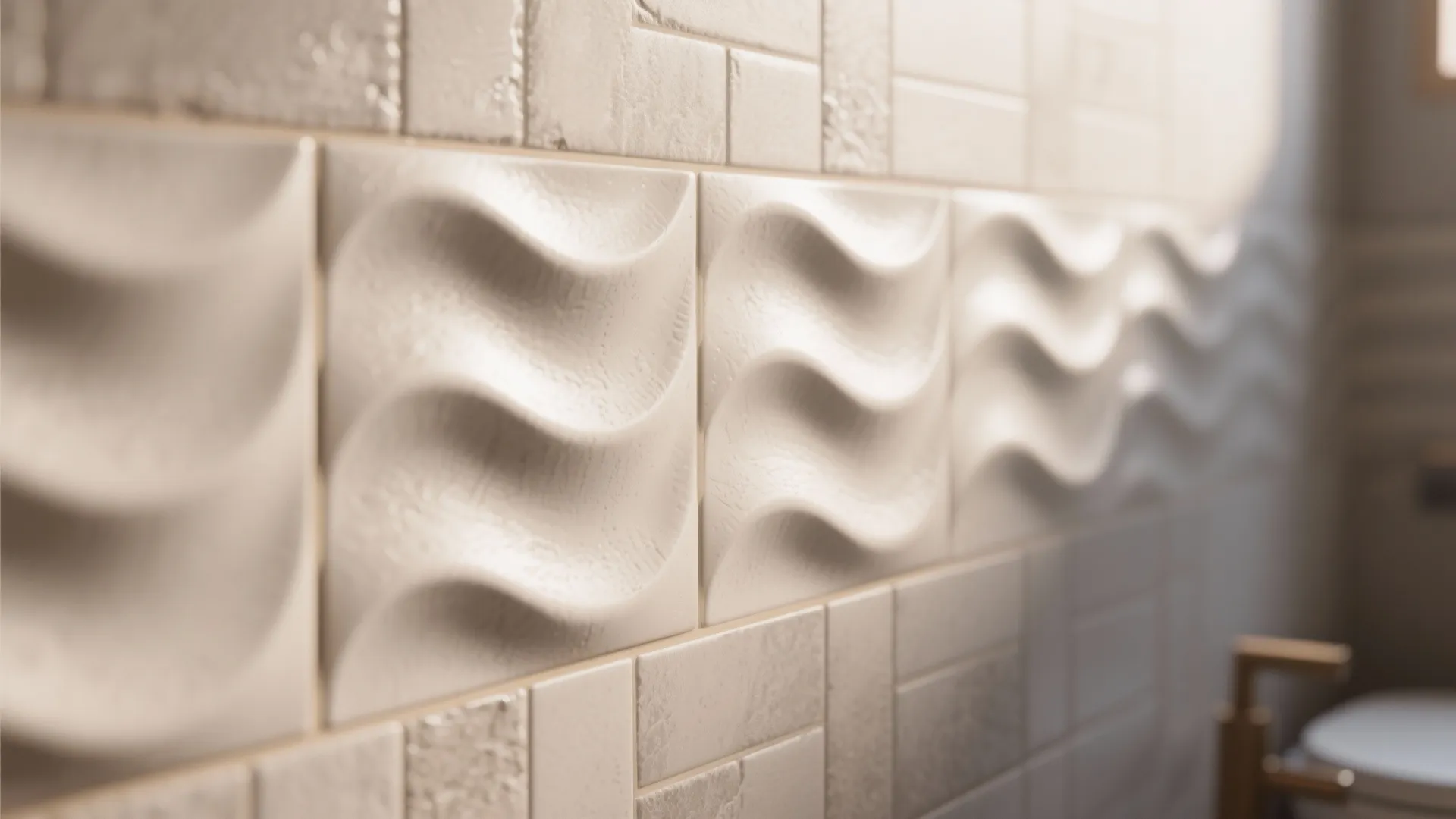 3. Textured or 3D Tiles to Add Tactile Interest