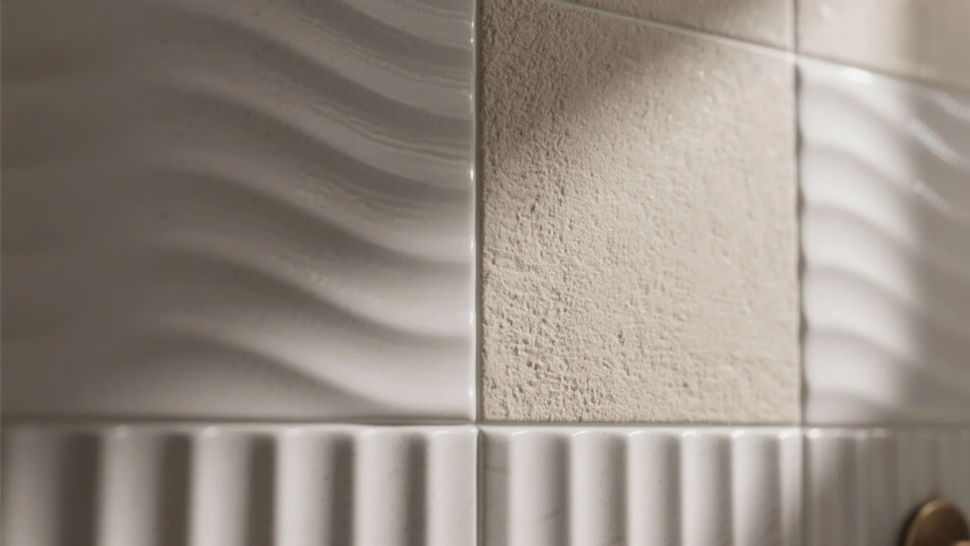 4. Textured tiles for tactile interest
