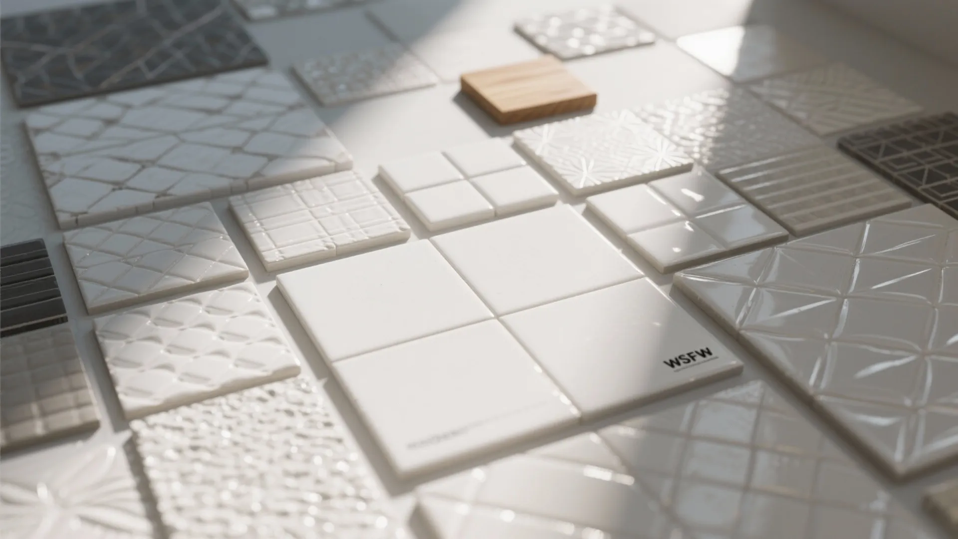 3. Textured White Tiles for Depth