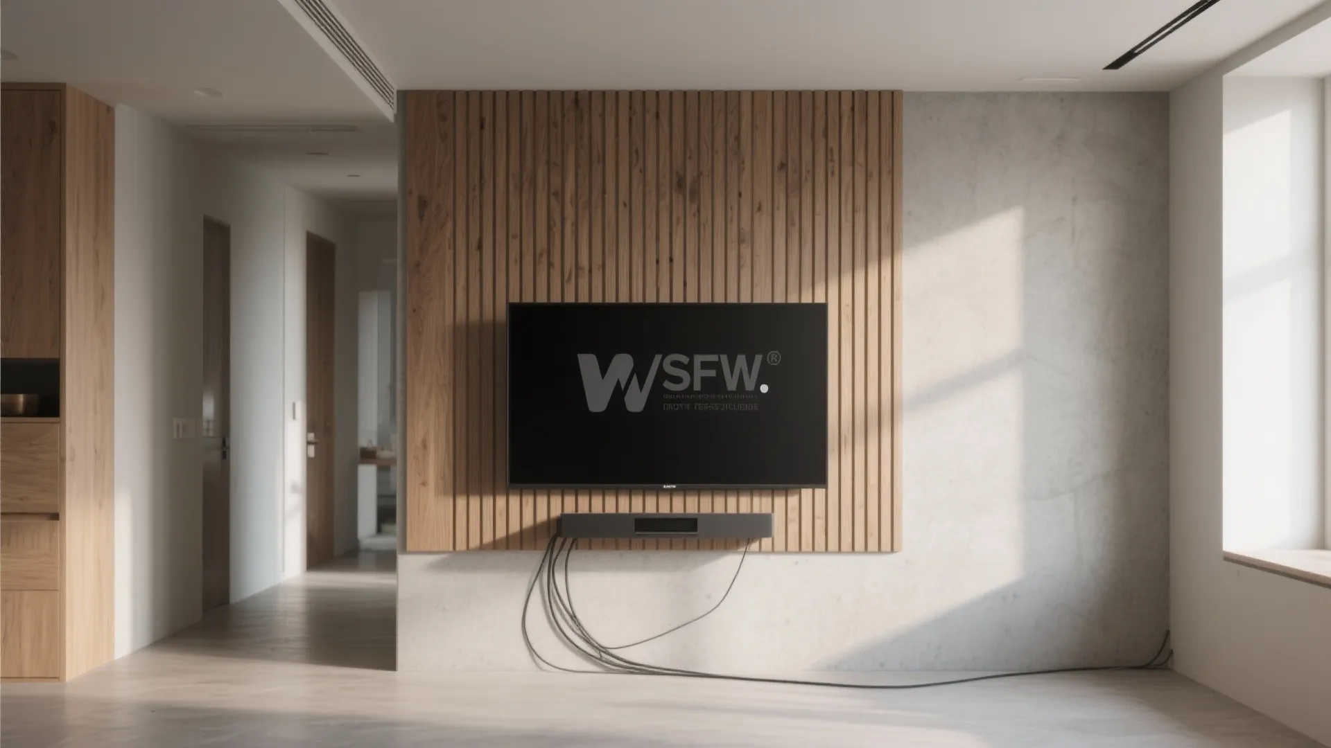 Textured Accent Wall Behind the TV