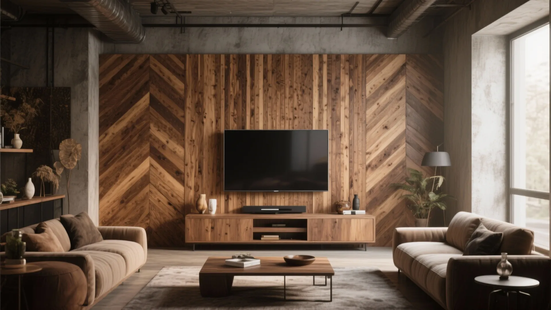 Feature Wall with Textured Panels