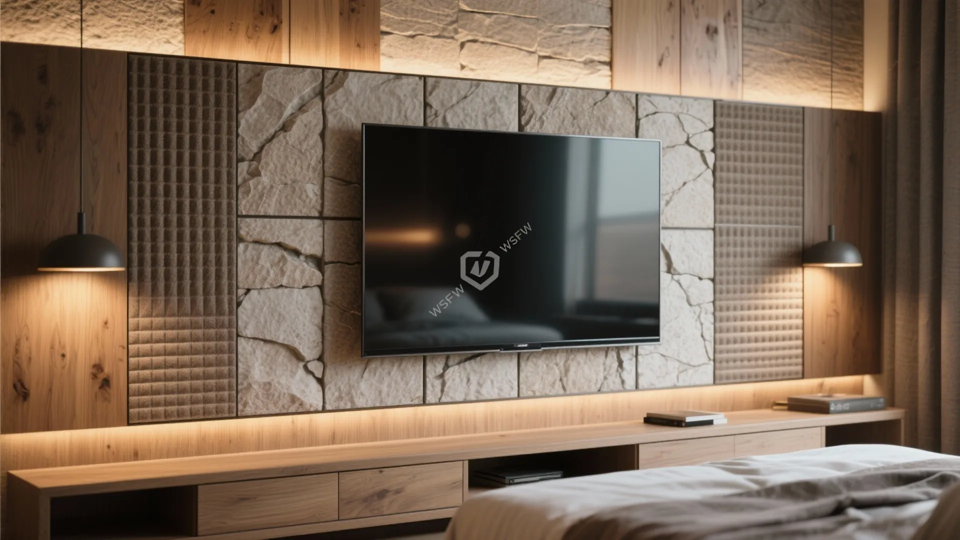 Accent Wall with Textured Panels