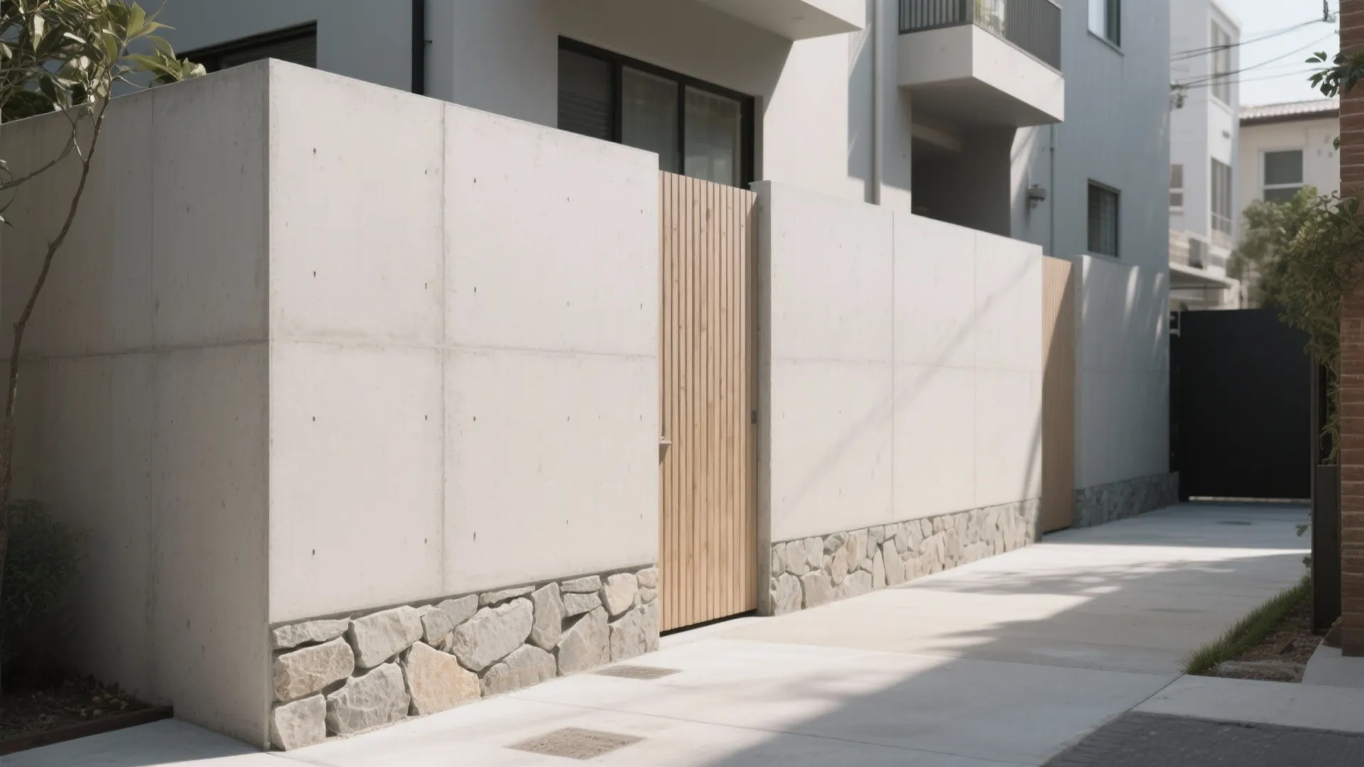 Textured Minimalist Privacy Wall