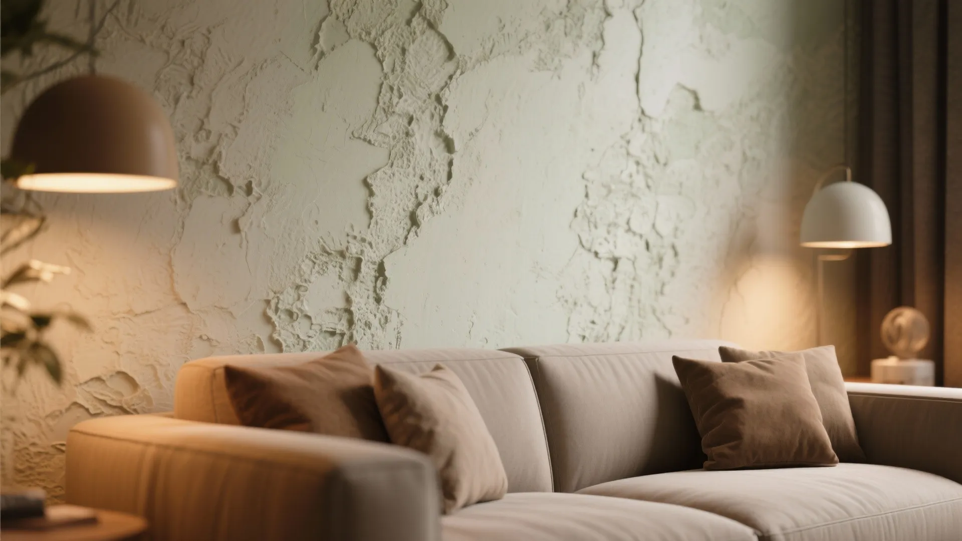 2. Statement Wall with Textured Finish